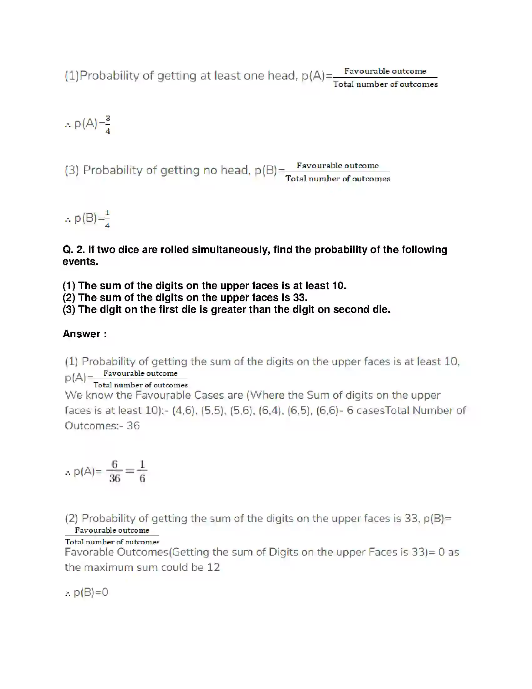 Maharashtra Board Class 10th Mathematics Part-I - English Medium Probability Solution 7