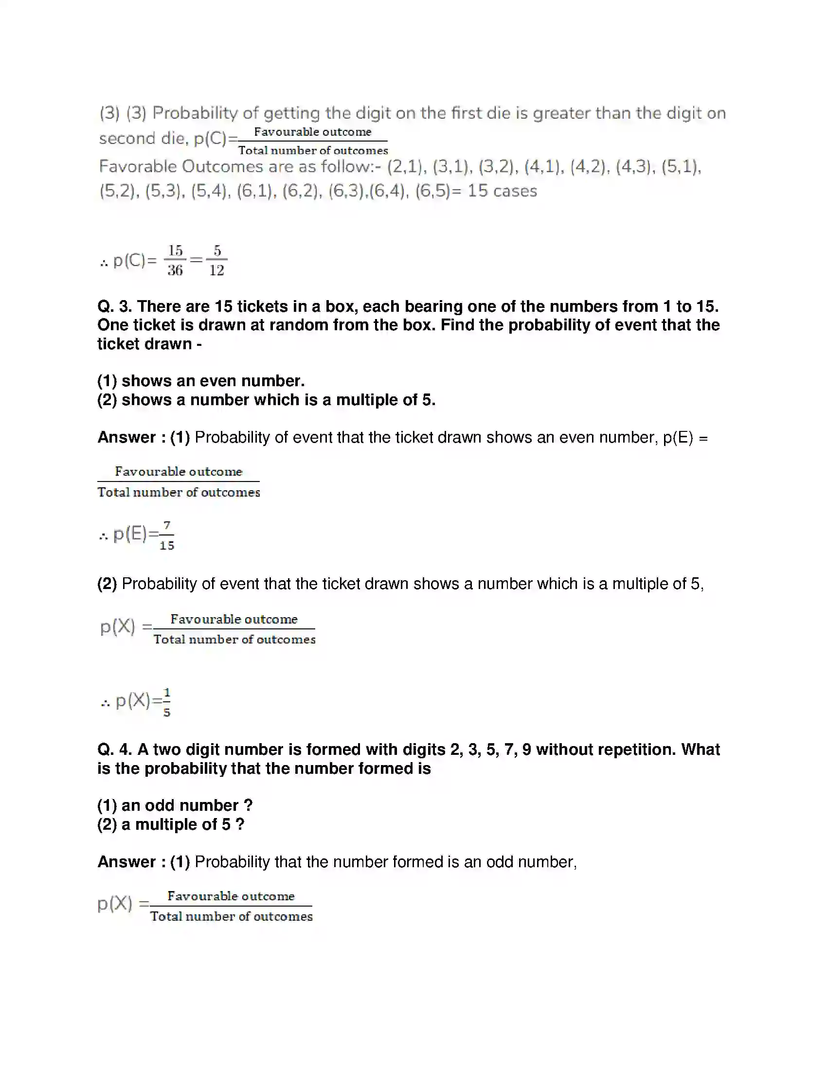 Maharashtra Board Class 10th Mathematics Part-I - English Medium Probability Solution 8