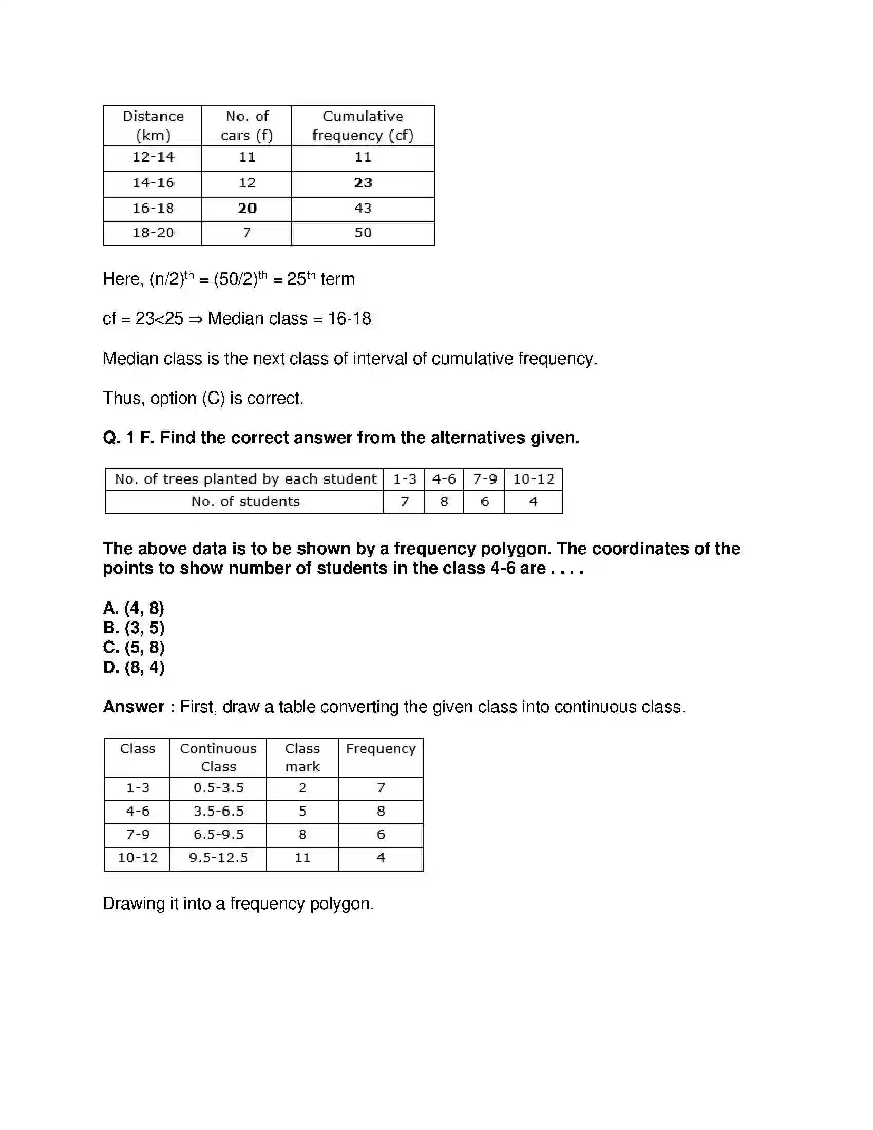 Maharashtra Board Class 10th Mathematics Part-I - English Medium Statistics Solution 34