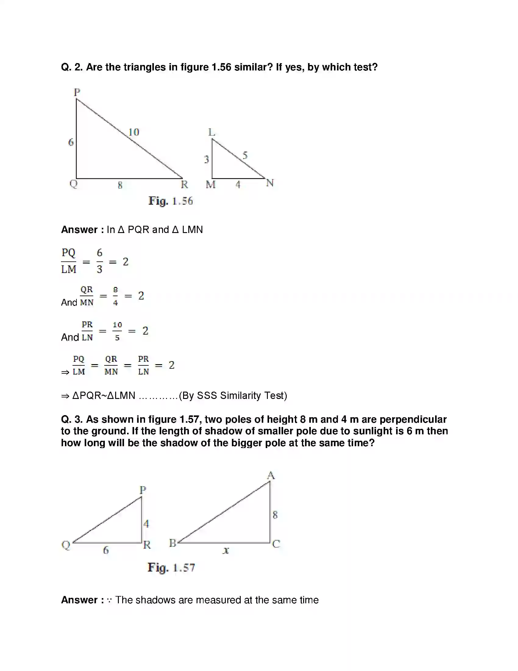 Maharashtra Board Class 10th Mathematics Part-II - English Medium Similarity Solution 16