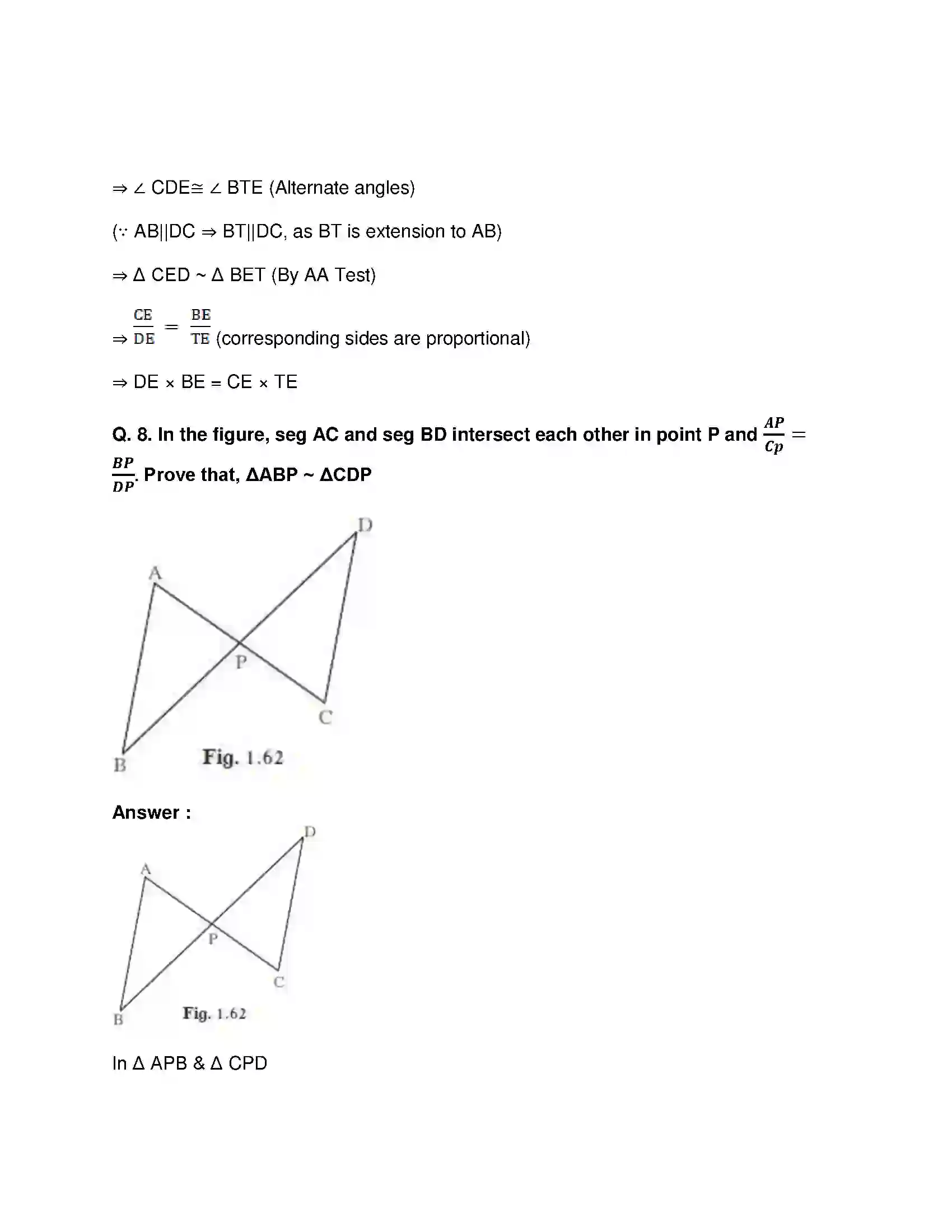 Maharashtra Board Class 10th Mathematics Part-II - English Medium Similarity Solution 20