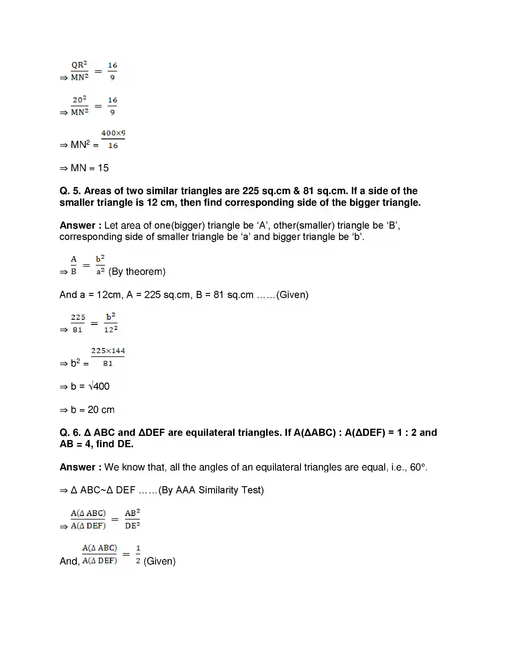 Maharashtra Board Class 10th Mathematics Part-II - English Medium Similarity Solution 23