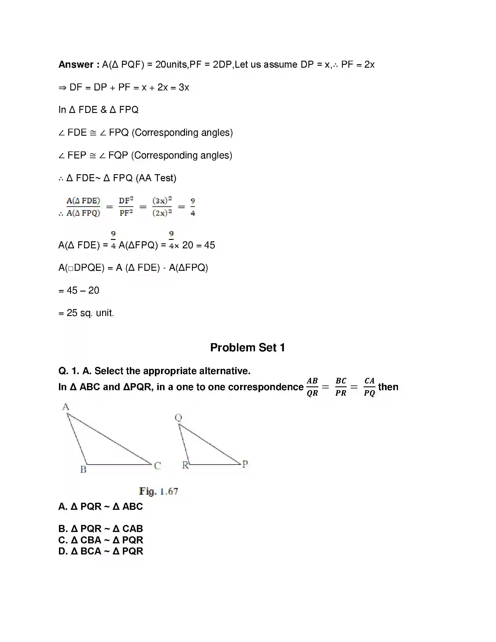 Maharashtra Board Class 10th Mathematics Part-II - English Medium Similarity Solution 25
