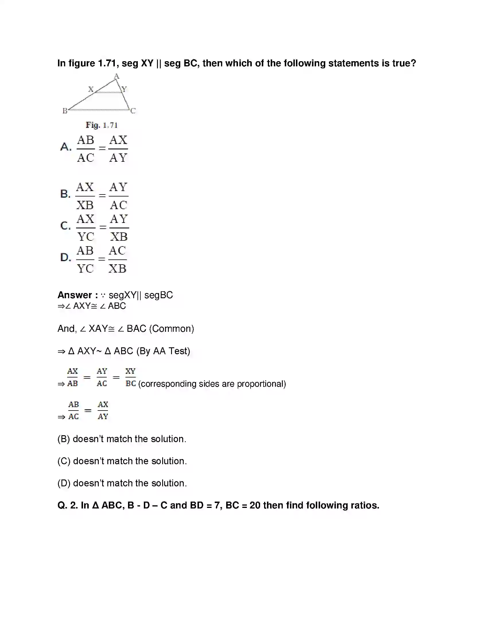 Maharashtra Board Class 10th Mathematics Part-II - English Medium Similarity Solution 29
