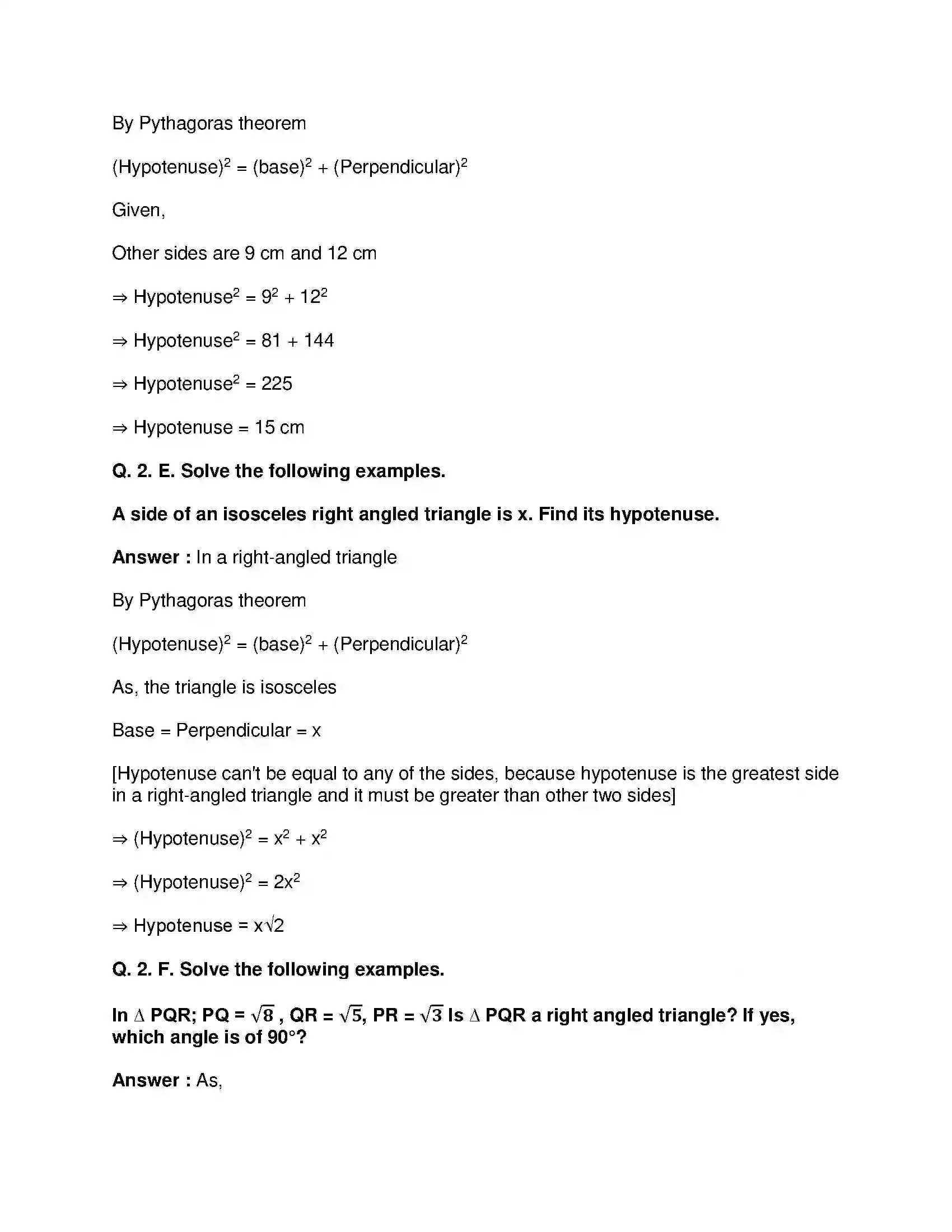 Maharashtra Board Class 10th Mathematics Part-II - English Medium Pythagoras Theorem Solution 23