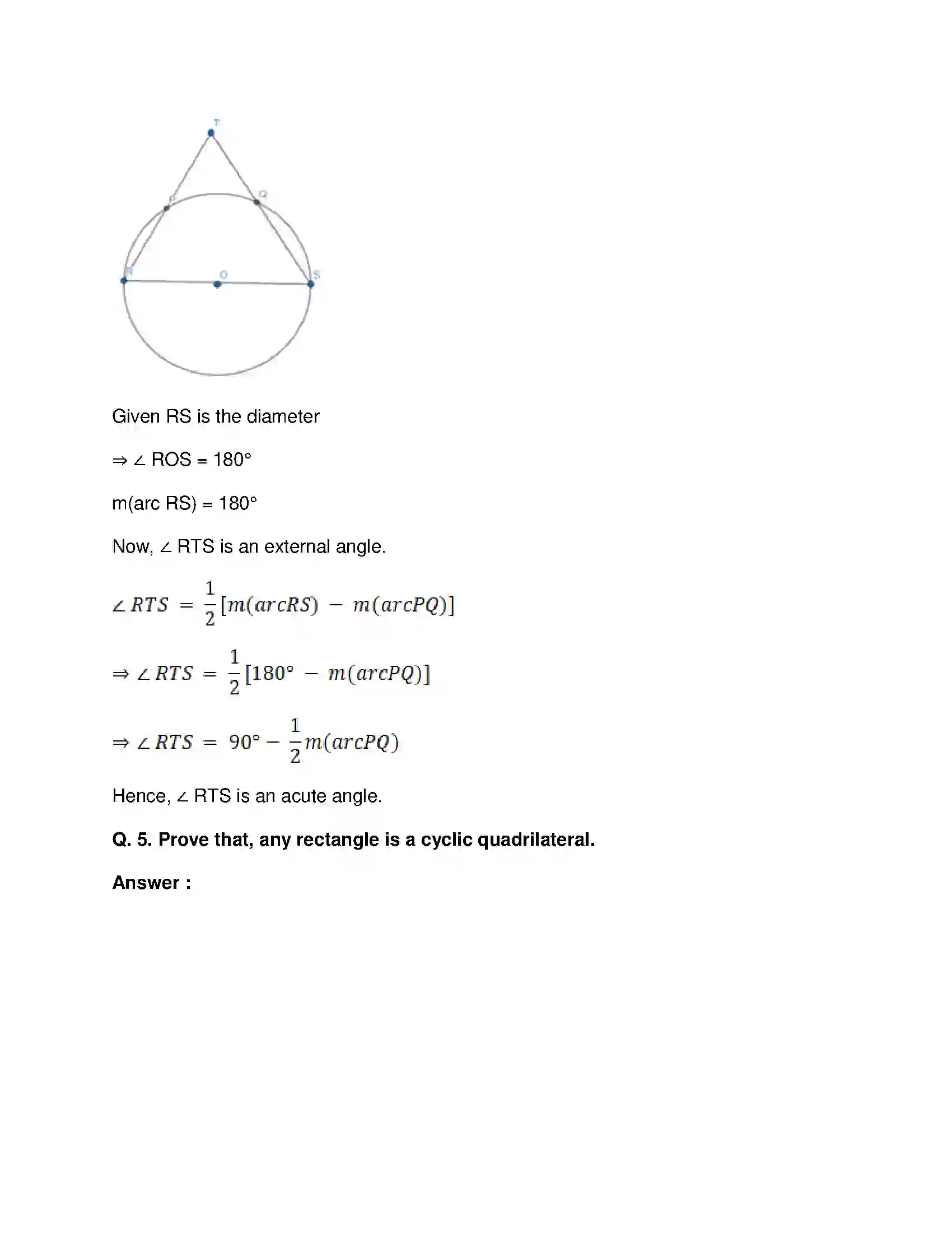 Maharashtra Board Class 10th Mathematics Part-II - English Medium Circle Solution 14
