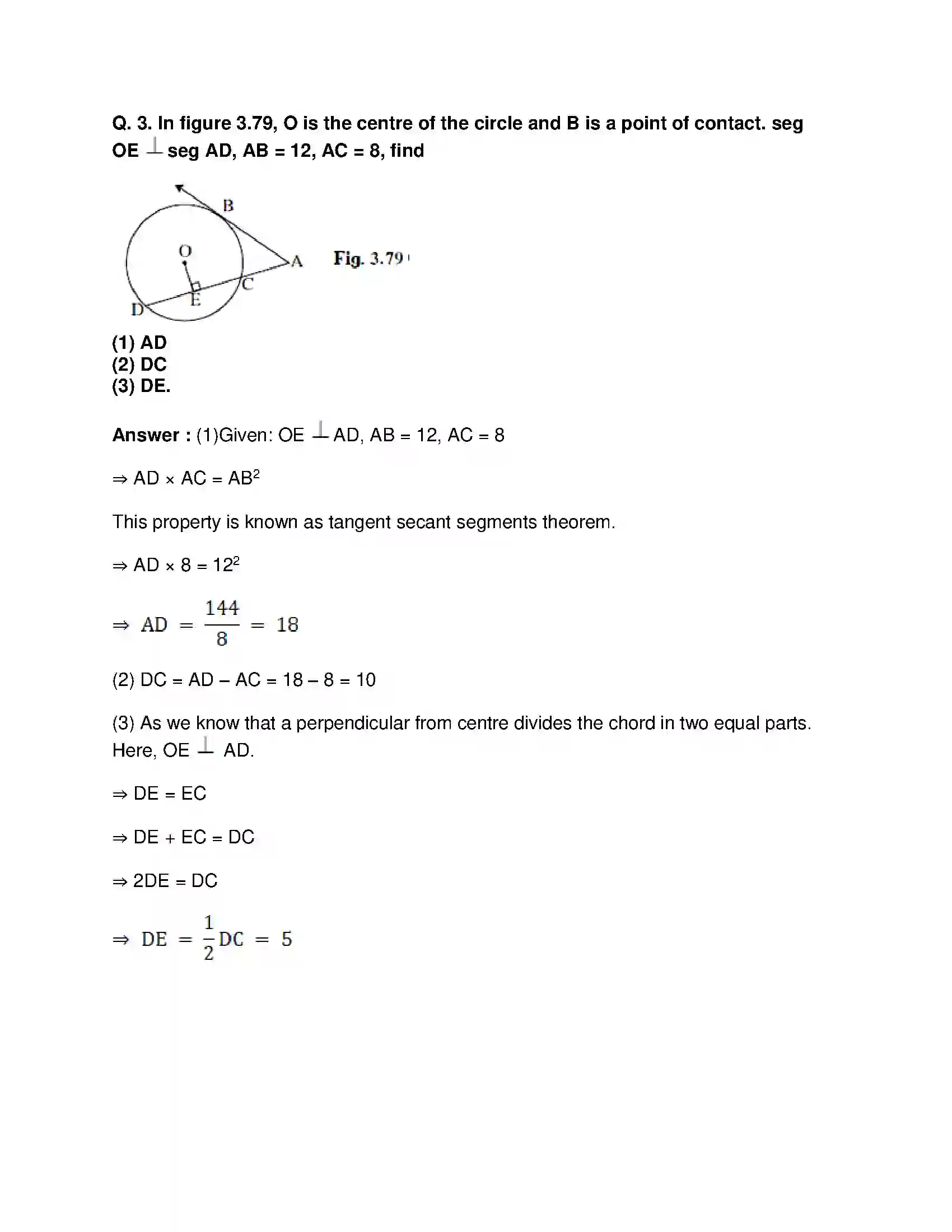 Maharashtra Board Class 10th Mathematics Part-II - English Medium Circle Solution 19