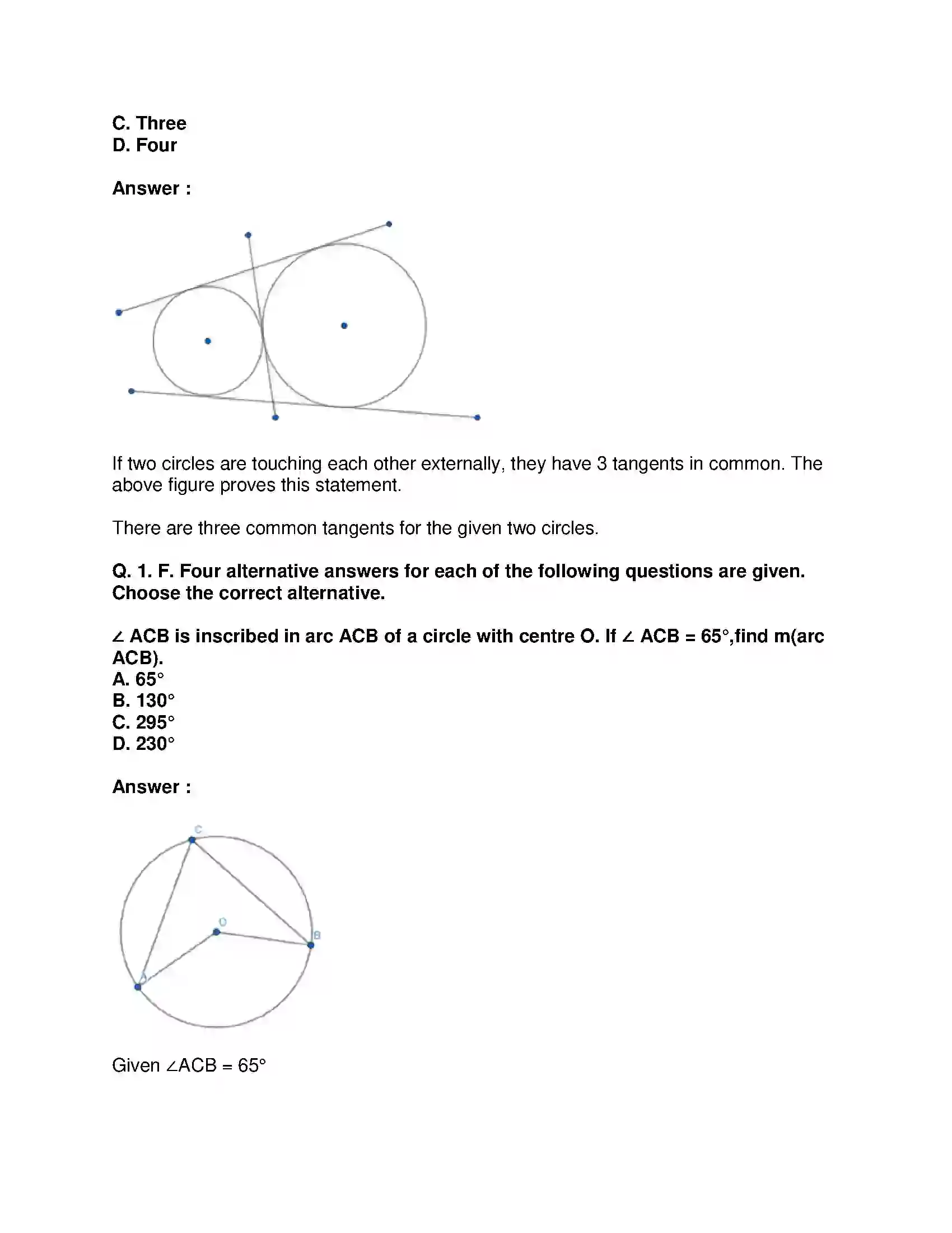 Maharashtra Board Class 10th Mathematics Part-II - English Medium Circle Solution 25