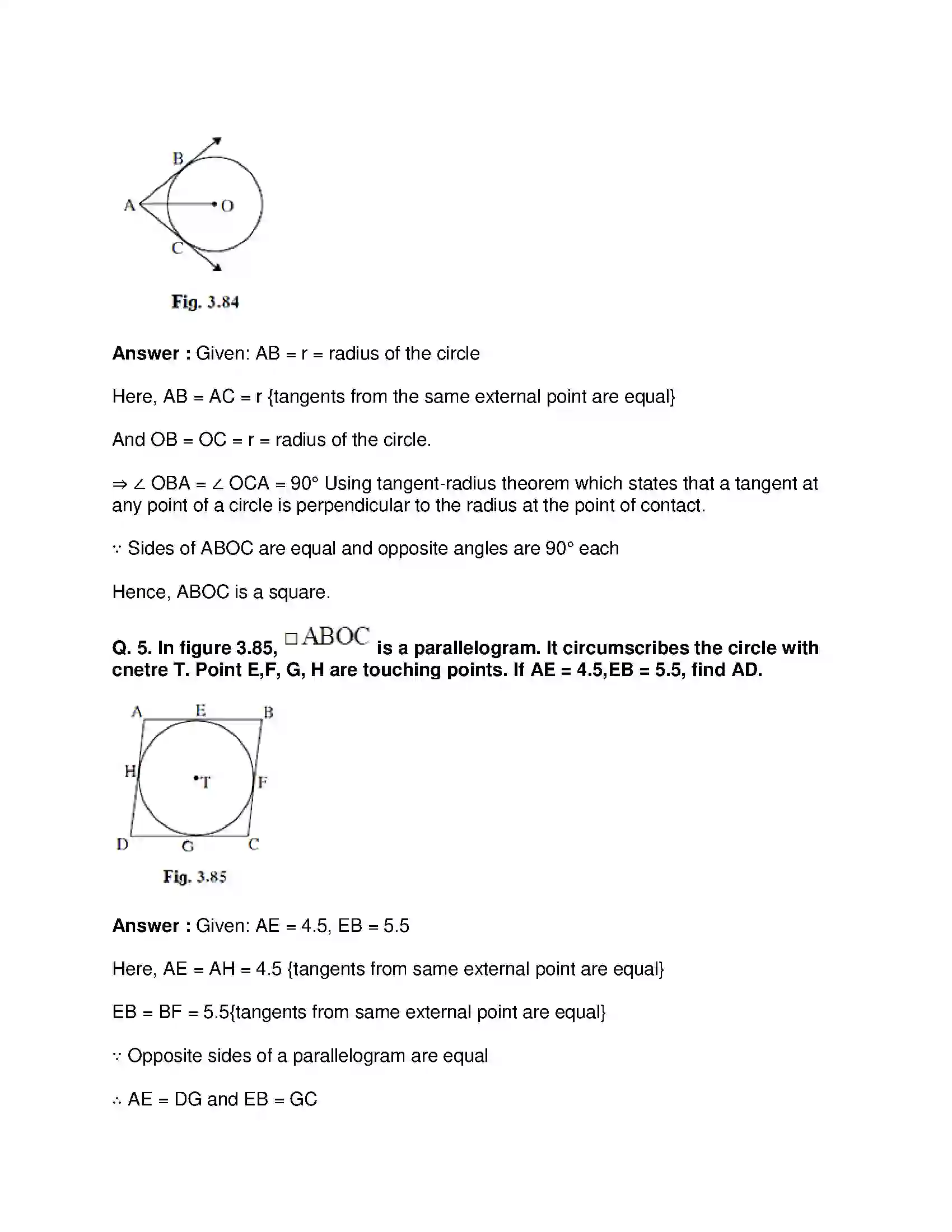 Maharashtra Board Class 10th Mathematics Part-II - English Medium Circle Solution 31