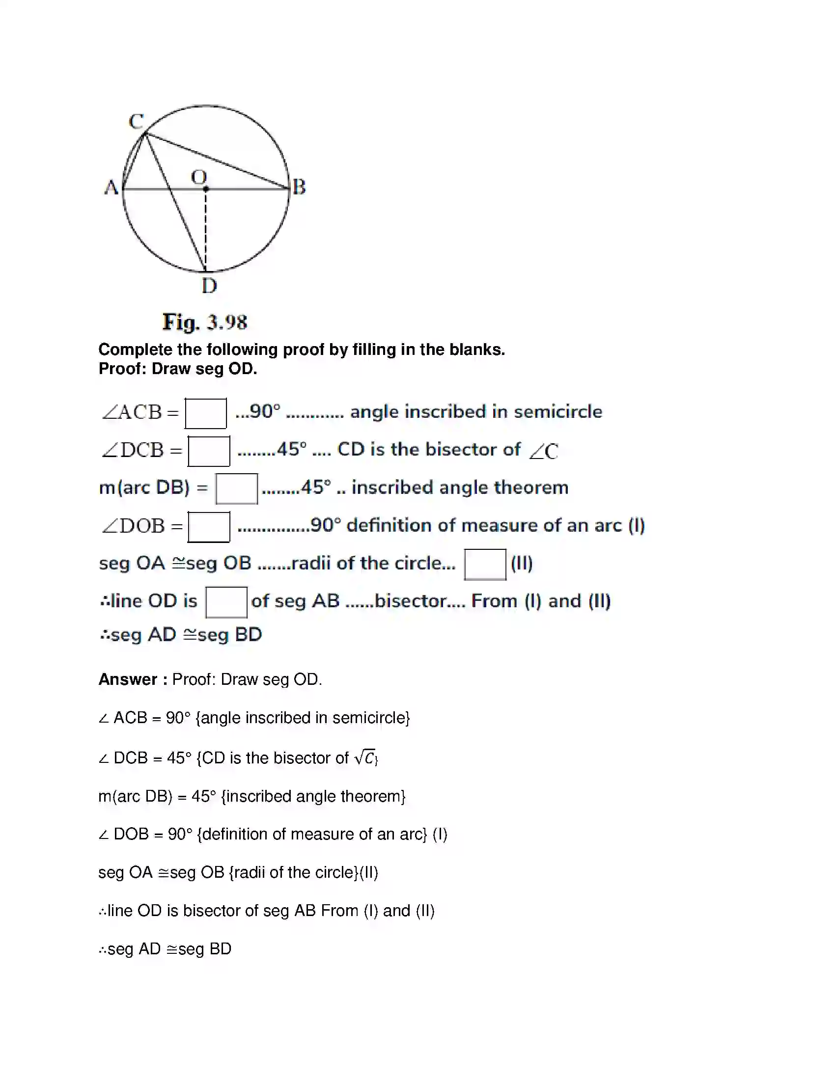 Maharashtra Board Class 10th Mathematics Part-II - English Medium Circle Solution 46