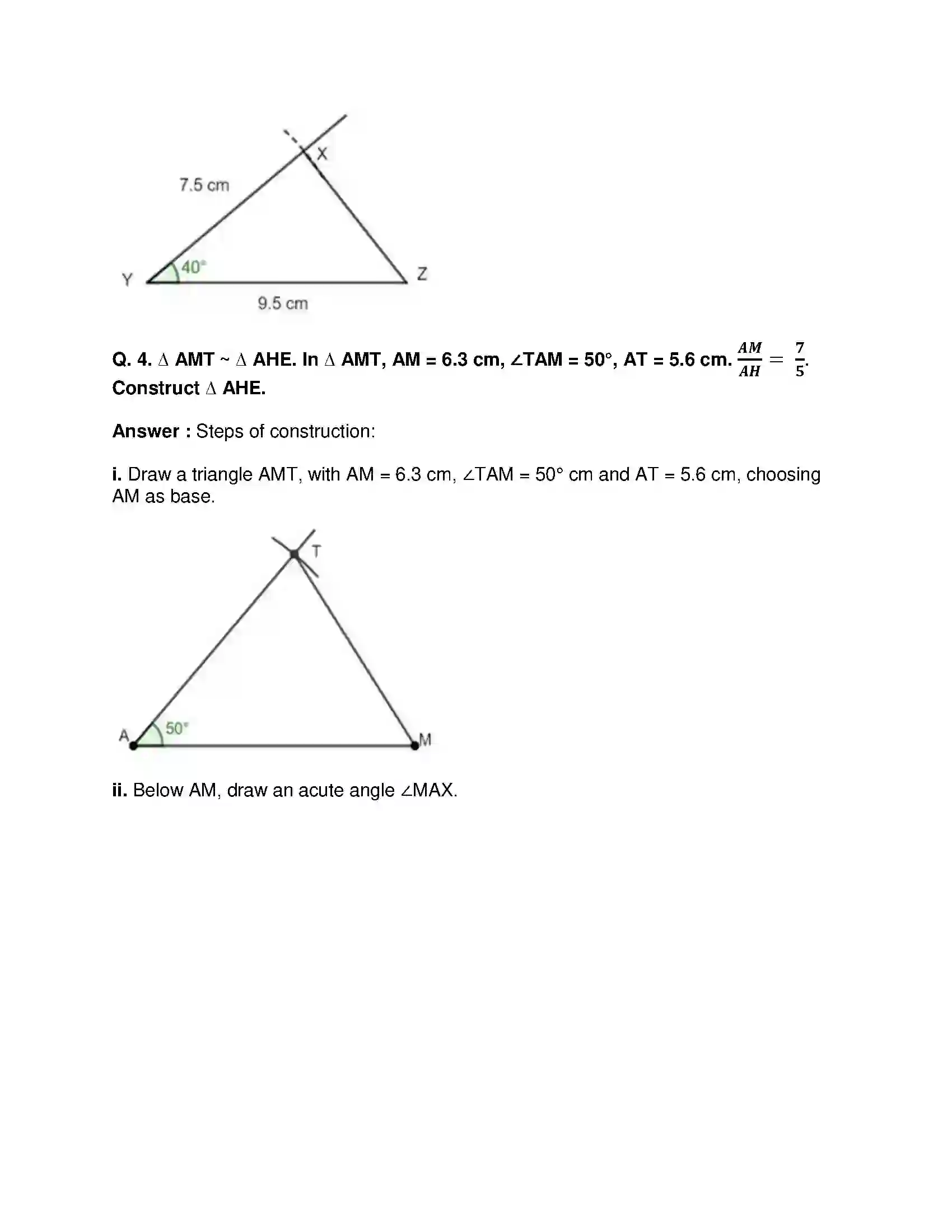 Maharashtra Board Class 10th Mathematics Part-II - English Medium Geometric Constructions Solution 6