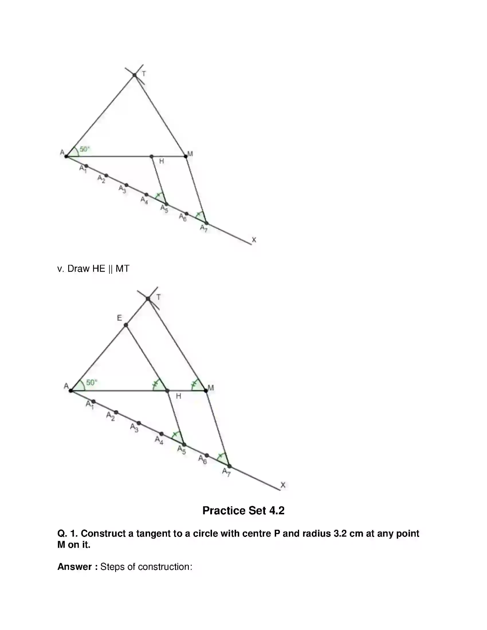 Maharashtra Board Class 10th Mathematics Part-II - English Medium Geometric Constructions Solution 8