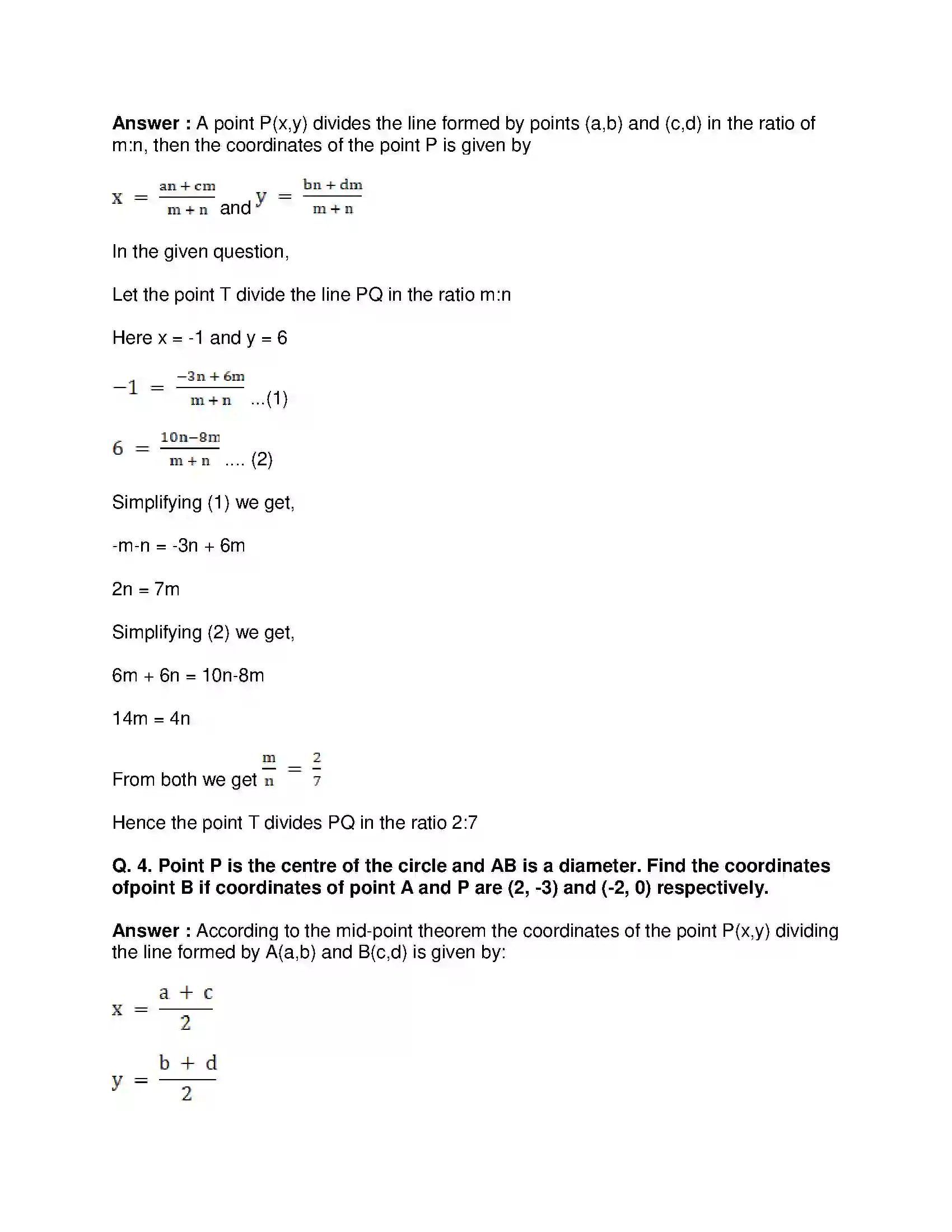 Maharashtra Board Class 10th Mathematics Part-II - English Medium Co-ordinate Geometry Solution 12