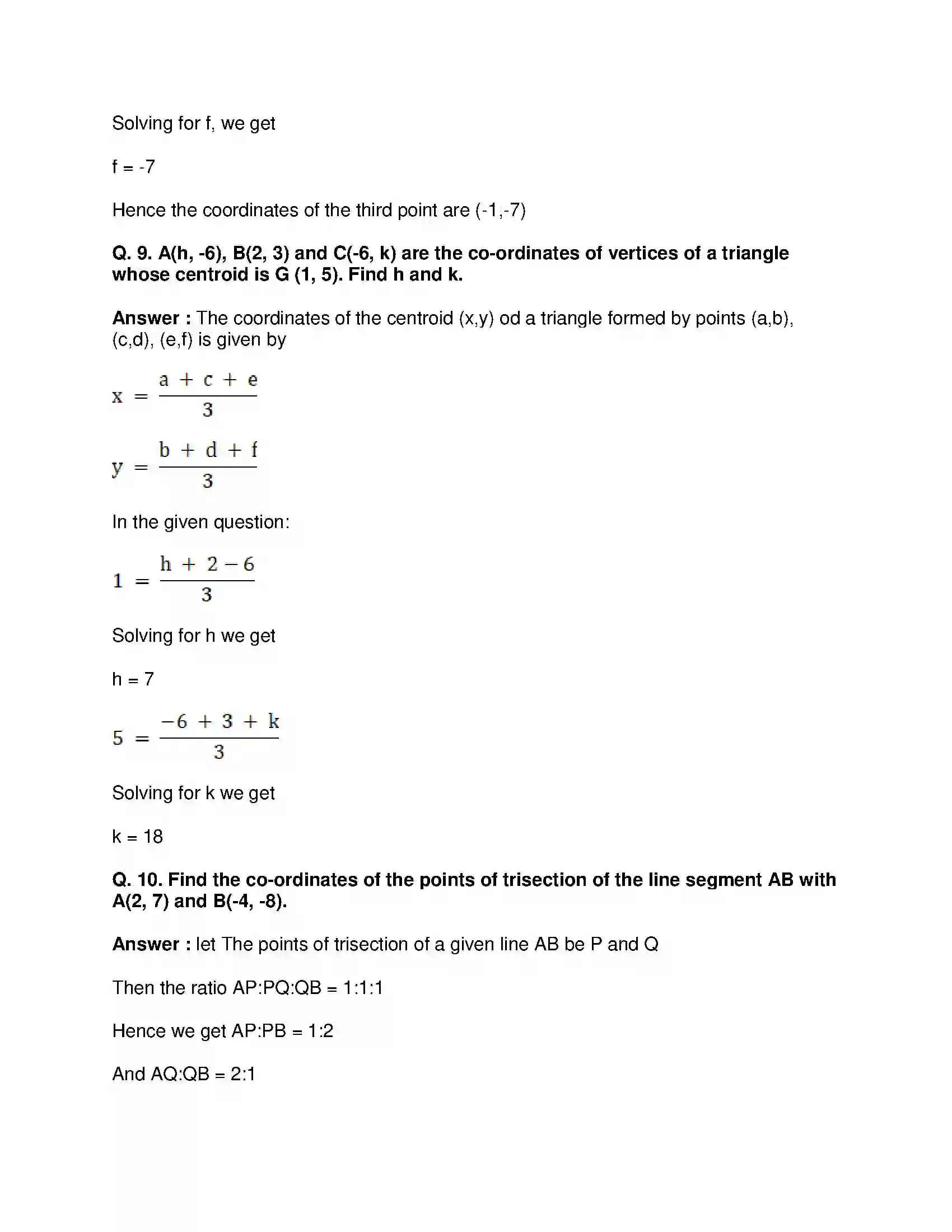 Maharashtra Board Class 10th Mathematics Part-II - English Medium Co-ordinate Geometry Solution 16