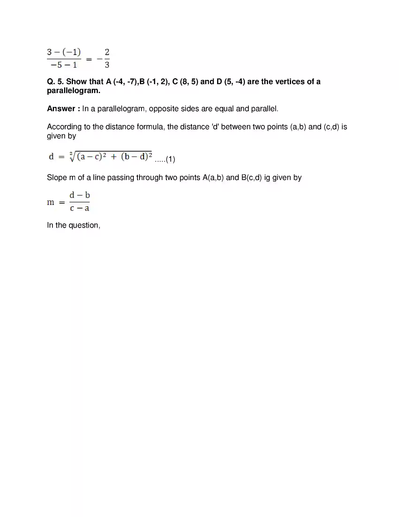 Maharashtra Board Class 10th Mathematics Part-II - English Medium Co-ordinate Geometry Solution 23