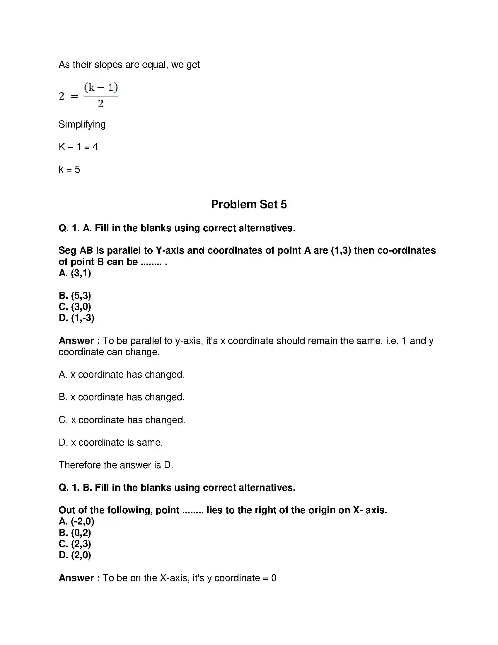 Maharashtra Board Class 10th Mathematics Part-II - English Medium Co-ordinate Geometry Solution 26