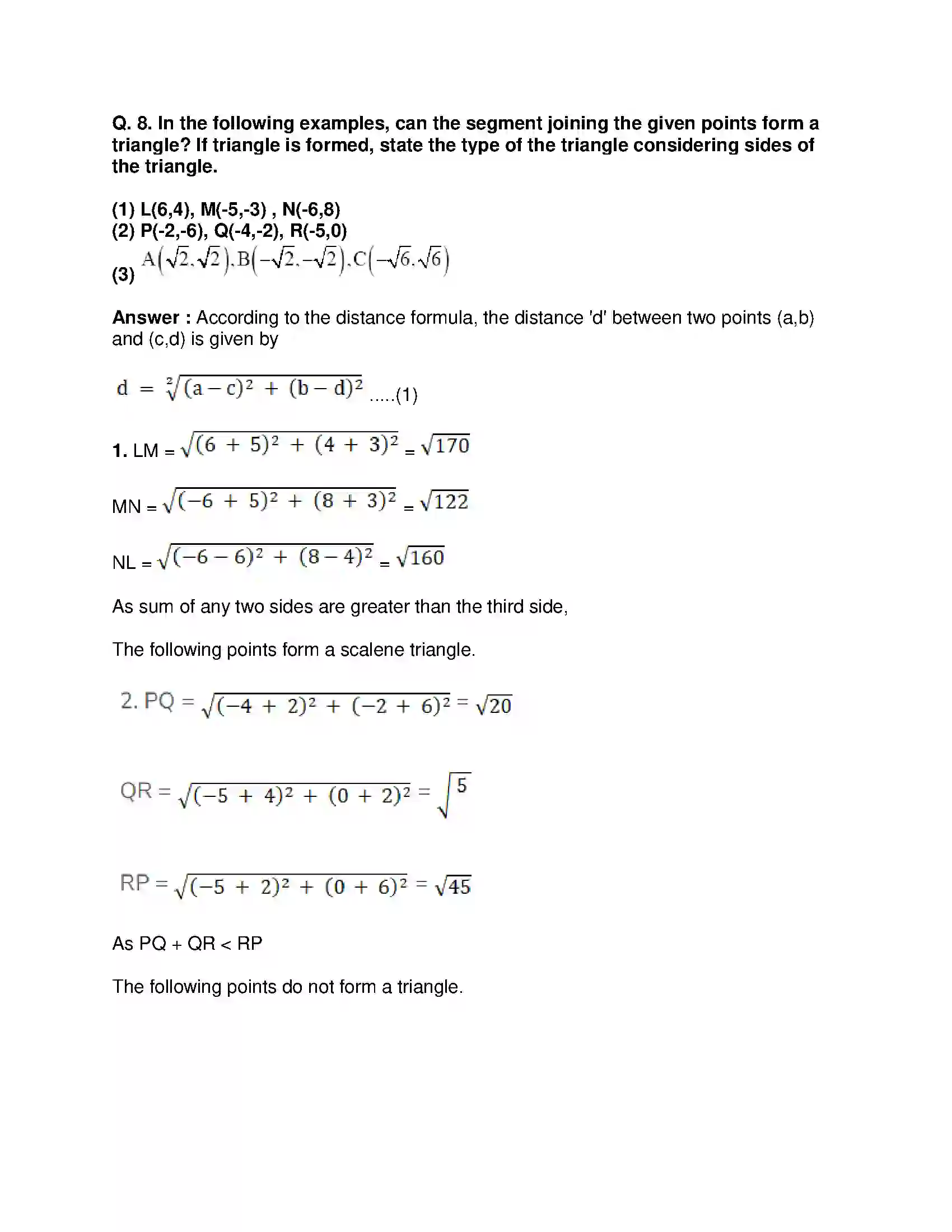 Maharashtra Board Class 10th Mathematics Part-II - English Medium Co-ordinate Geometry Solution 33