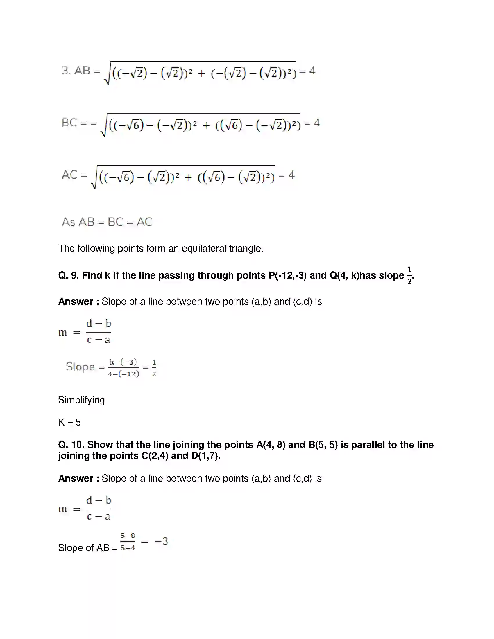 Maharashtra Board Class 10th Mathematics Part-II - English Medium Co-ordinate Geometry Solution 34