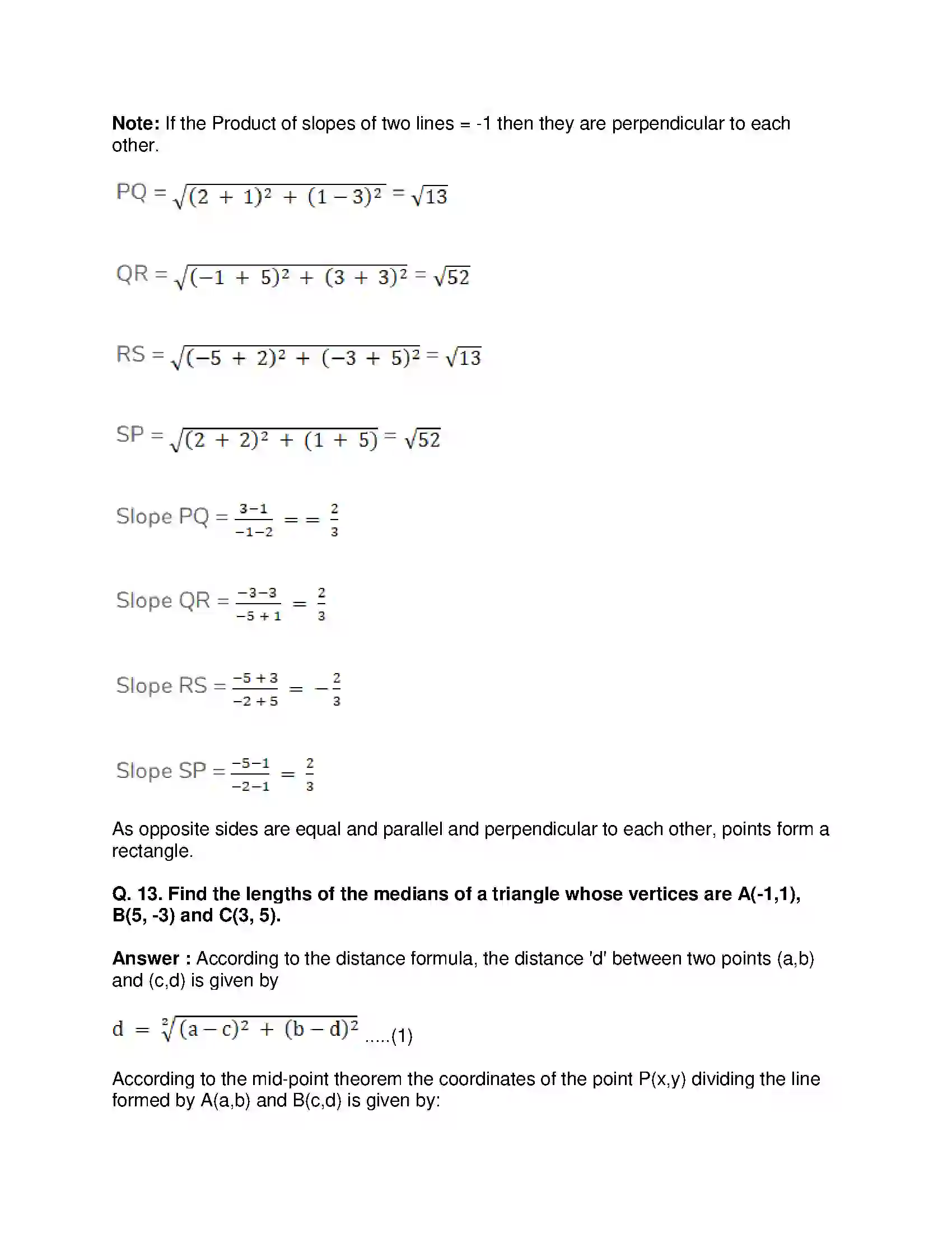 Maharashtra Board Class 10th Mathematics Part-II - English Medium Co-ordinate Geometry Solution 37