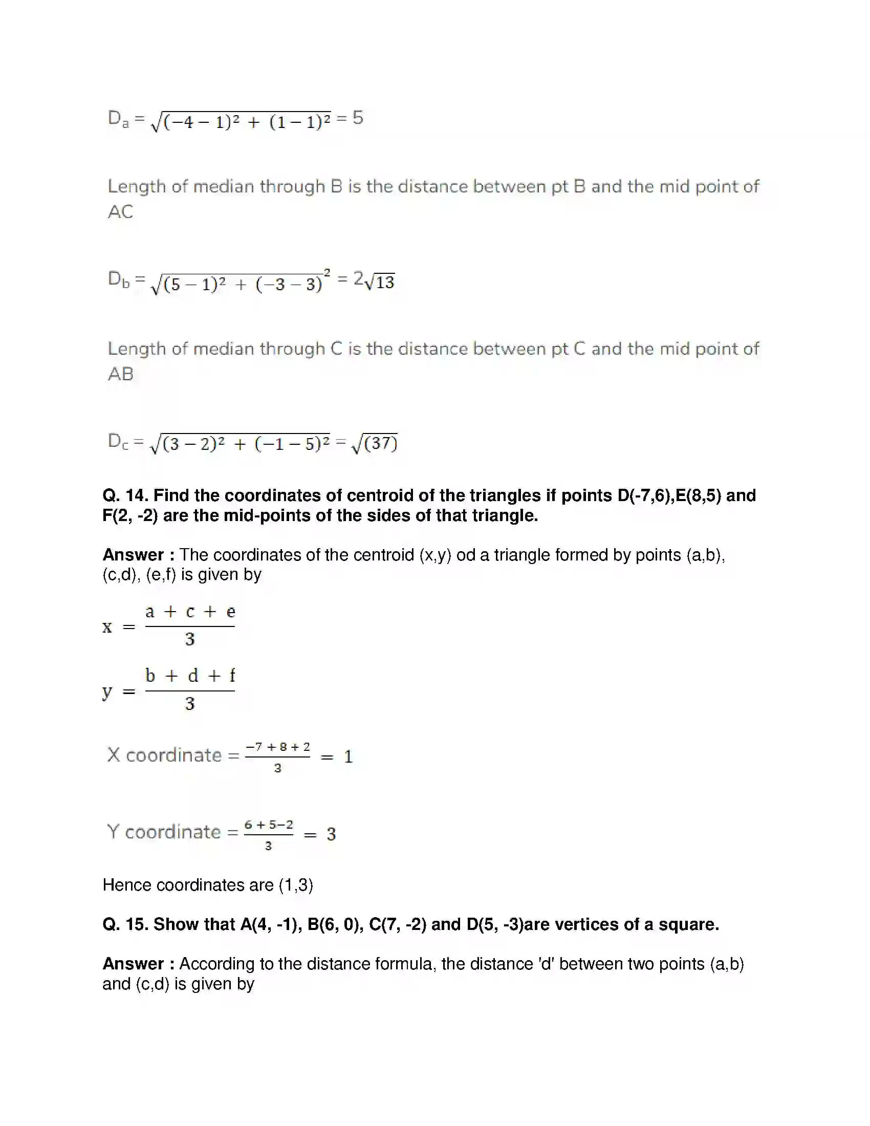 Maharashtra Board Class 10th Mathematics Part-II - English Medium Co-ordinate Geometry Solution 39