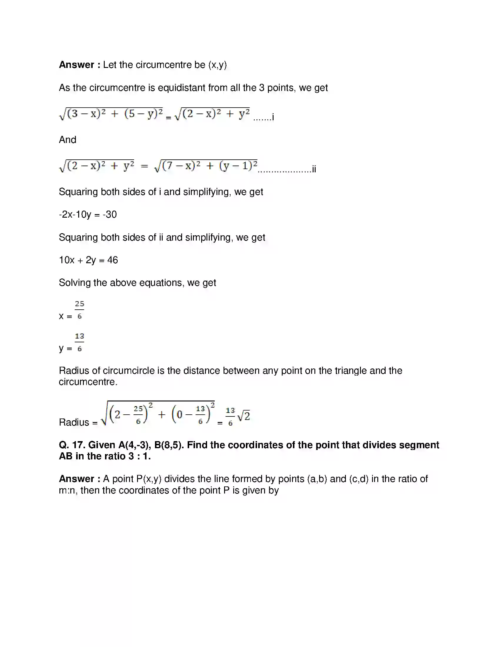 Maharashtra Board Class 10th Mathematics Part-II - English Medium Co-ordinate Geometry Solution 41
