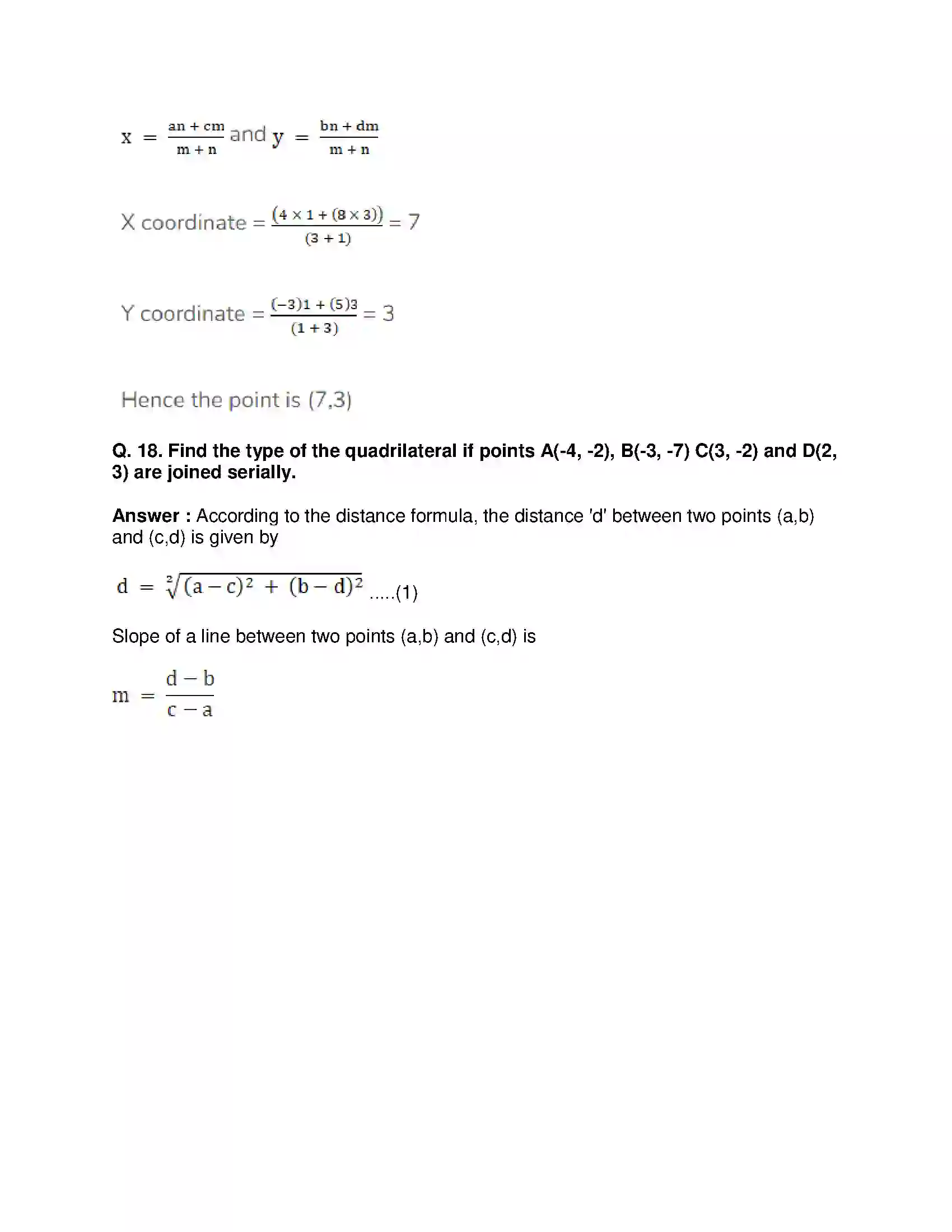 Maharashtra Board Class 10th Mathematics Part-II - English Medium Co-ordinate Geometry Solution 42