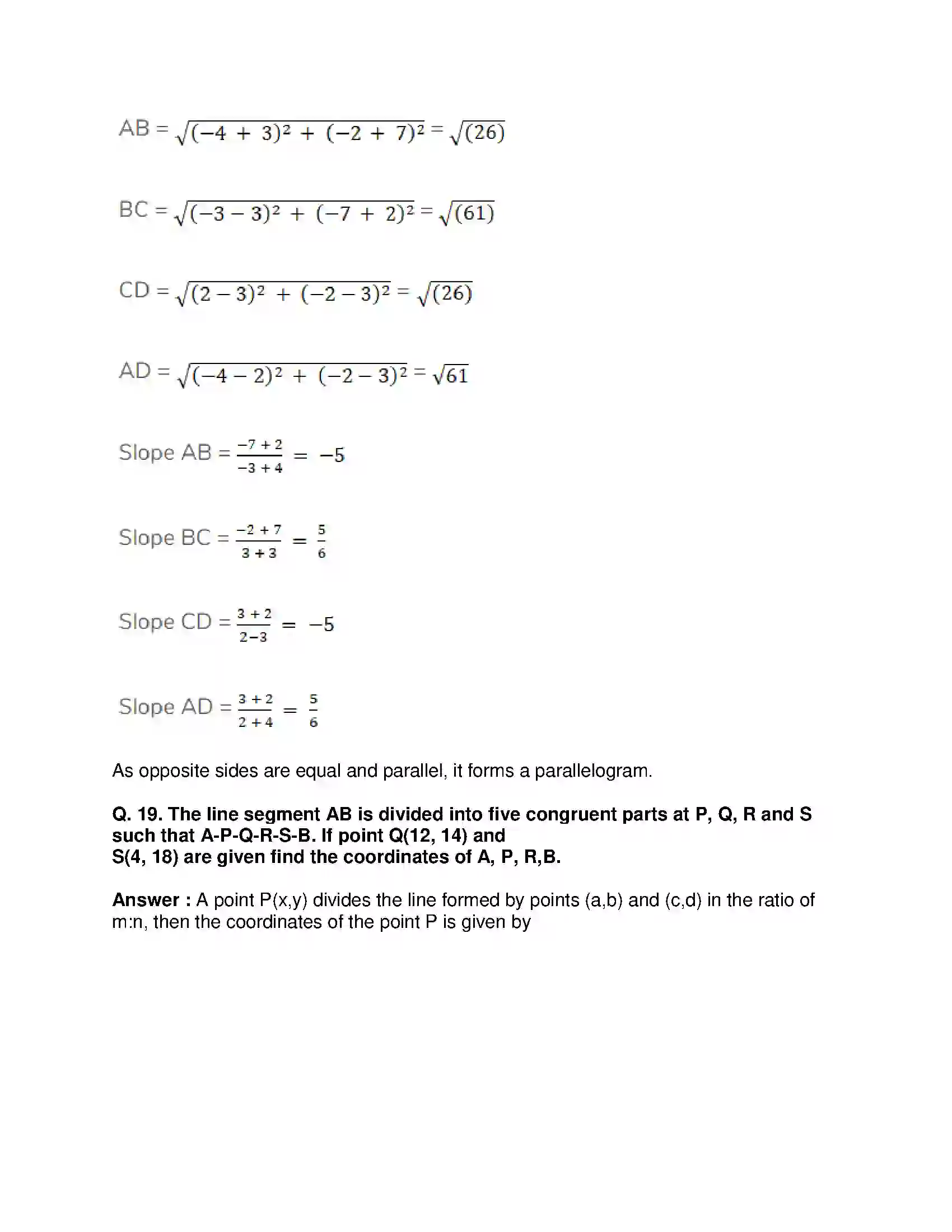 Maharashtra Board Class 10th Mathematics Part-II - English Medium Co-ordinate Geometry Solution 43