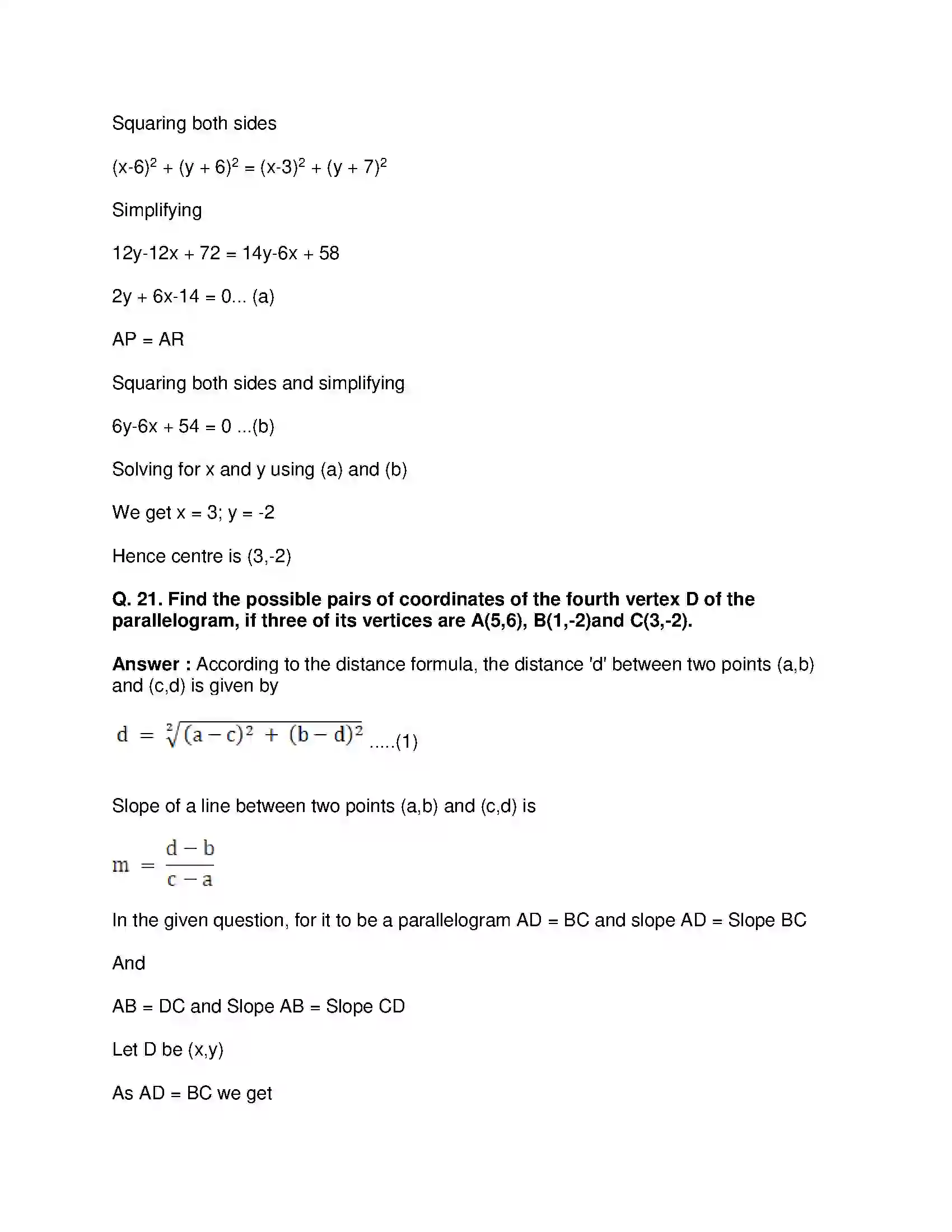 Maharashtra Board Class 10th Mathematics Part-II - English Medium Co-ordinate Geometry Solution 46