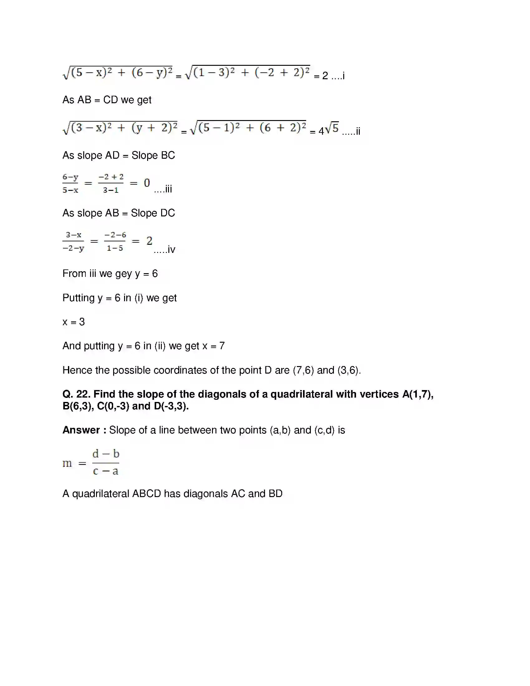 Maharashtra Board Class 10th Mathematics Part-II - English Medium Co-ordinate Geometry Solution 47