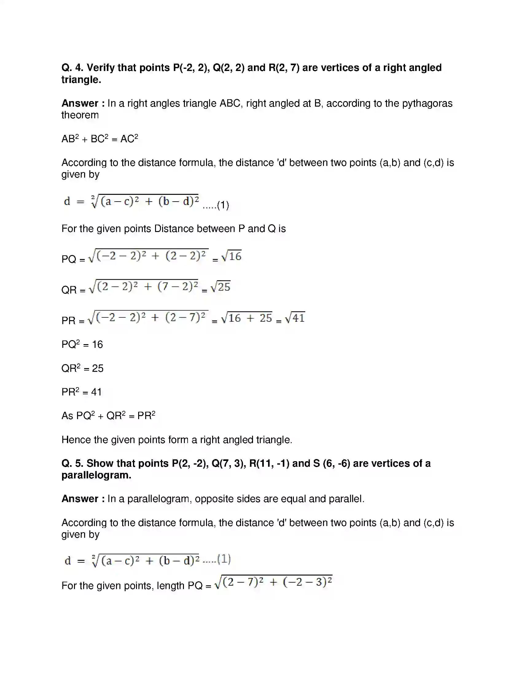 Maharashtra Board Class 10th Mathematics Part-II - English Medium Co-ordinate Geometry Solution 6