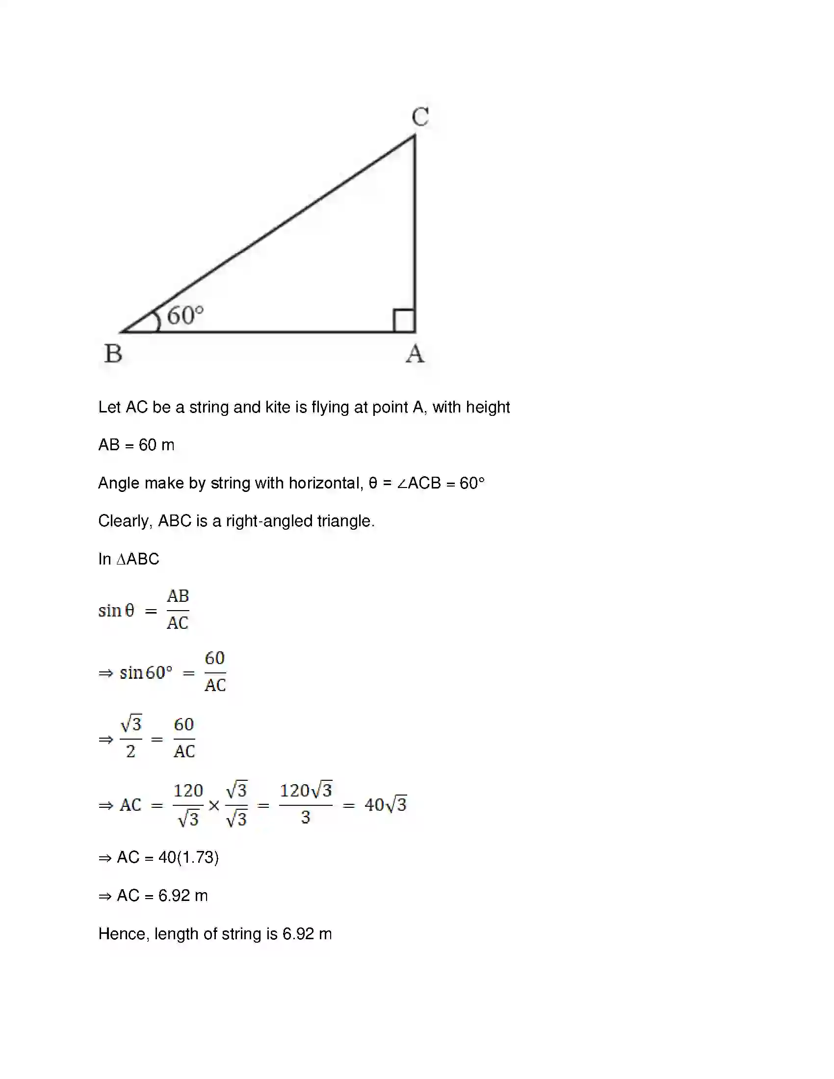 Maharashtra Board Class 10th Mathematics Part-II - English Medium Trigonometry Solution 19