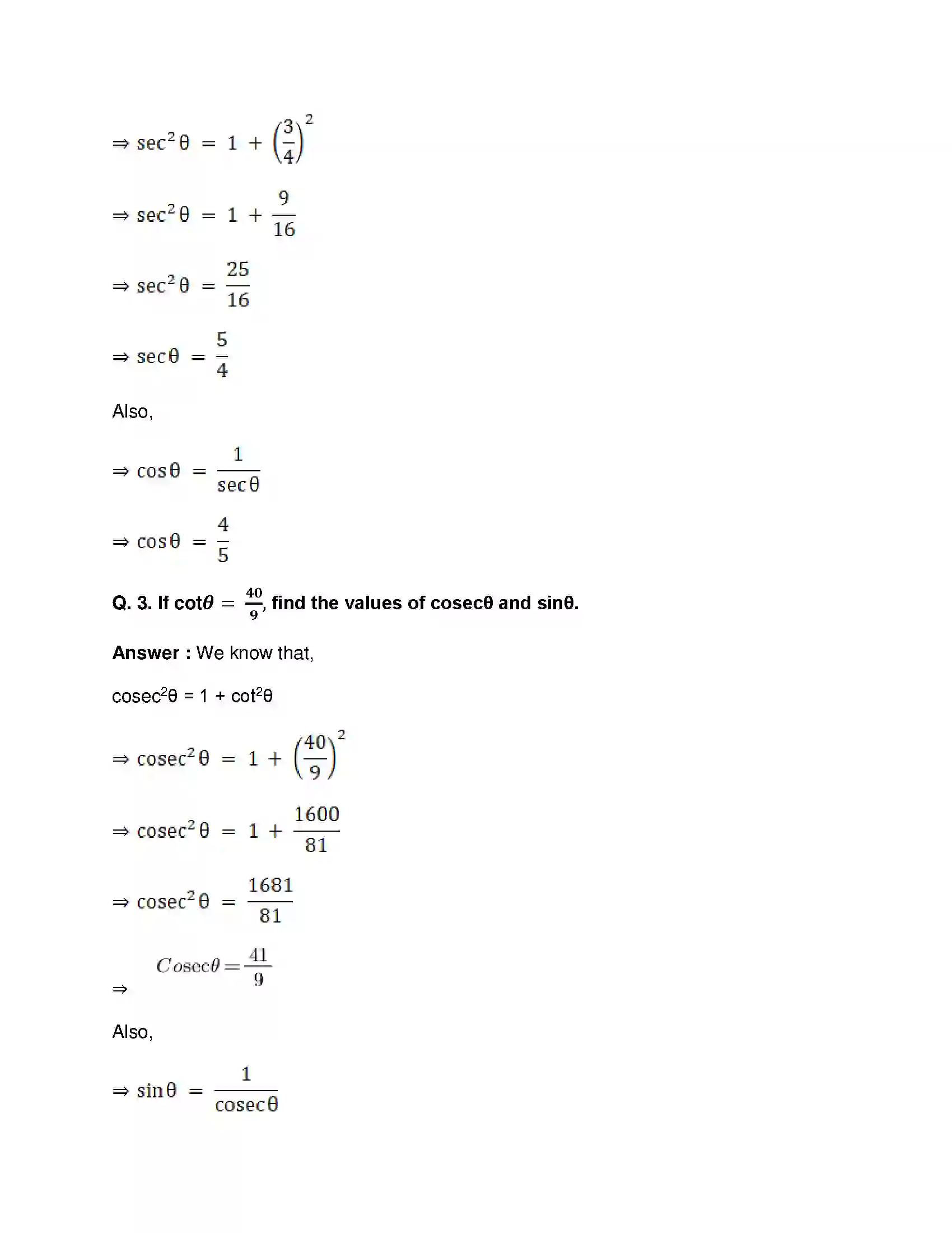 Maharashtra Board Class 10th Mathematics Part-II - English Medium Trigonometry Solution 2