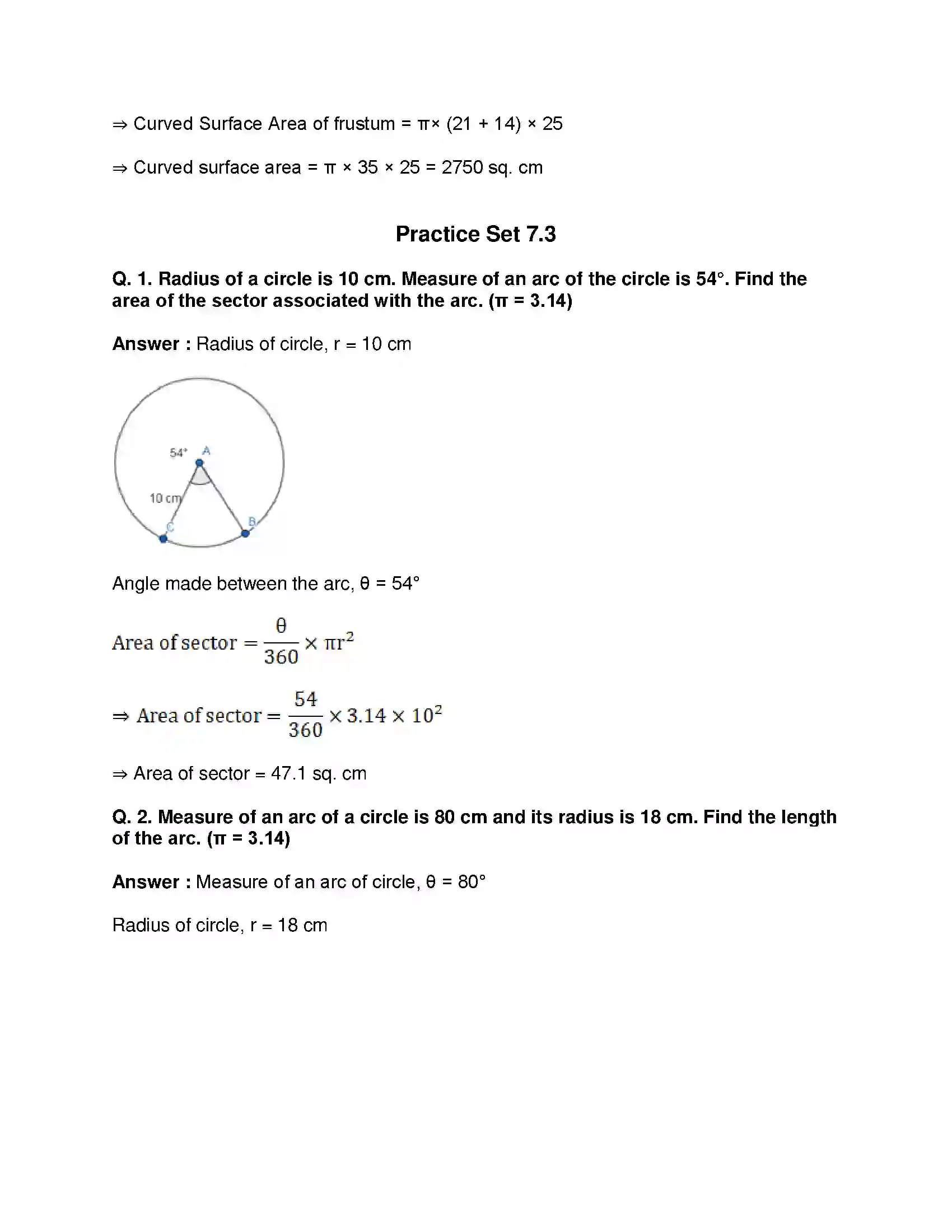 Maharashtra Board Class 10th Mathematics Part-II - English Medium Mensuration Solution 14