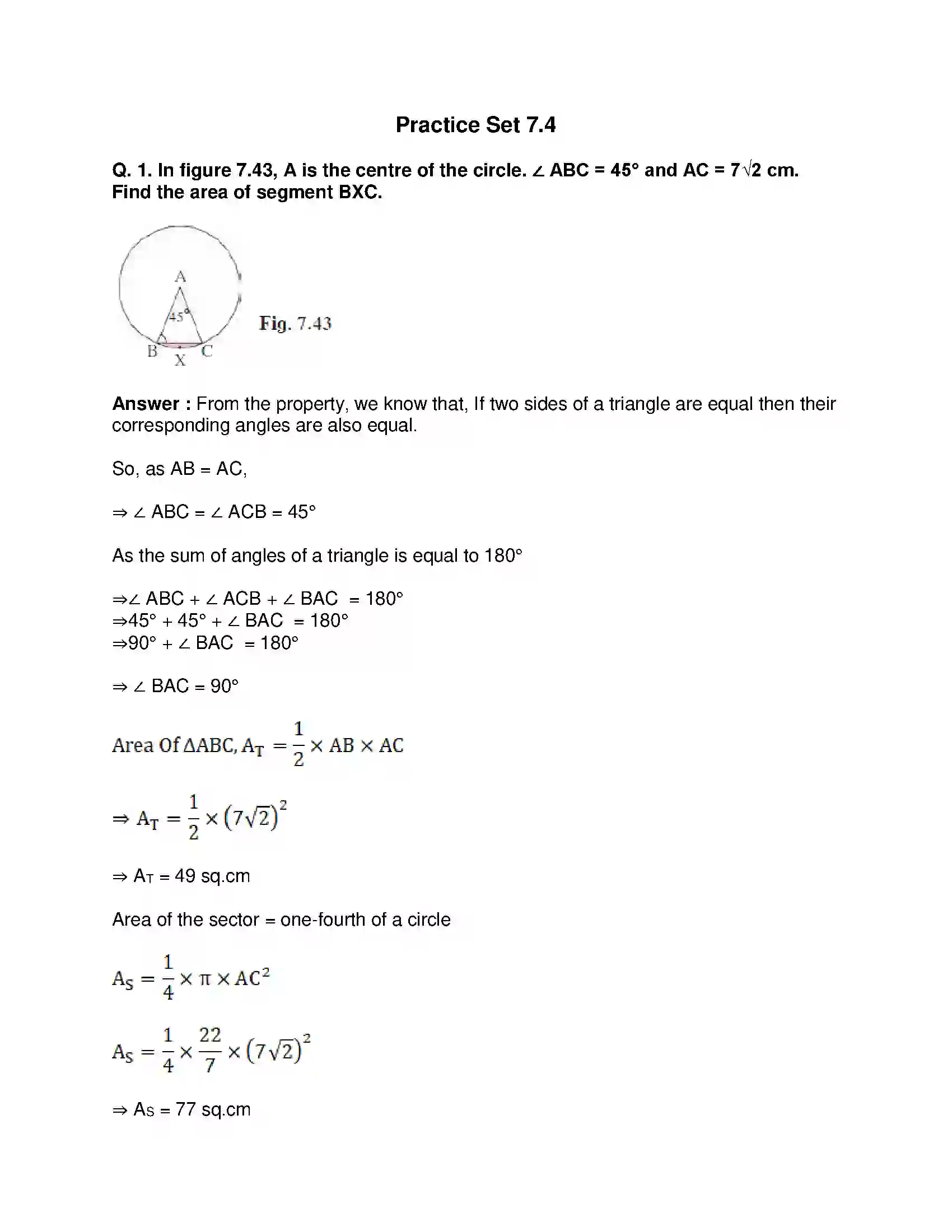 Maharashtra Board Class 10th Mathematics Part-II - English Medium Mensuration Solution 26