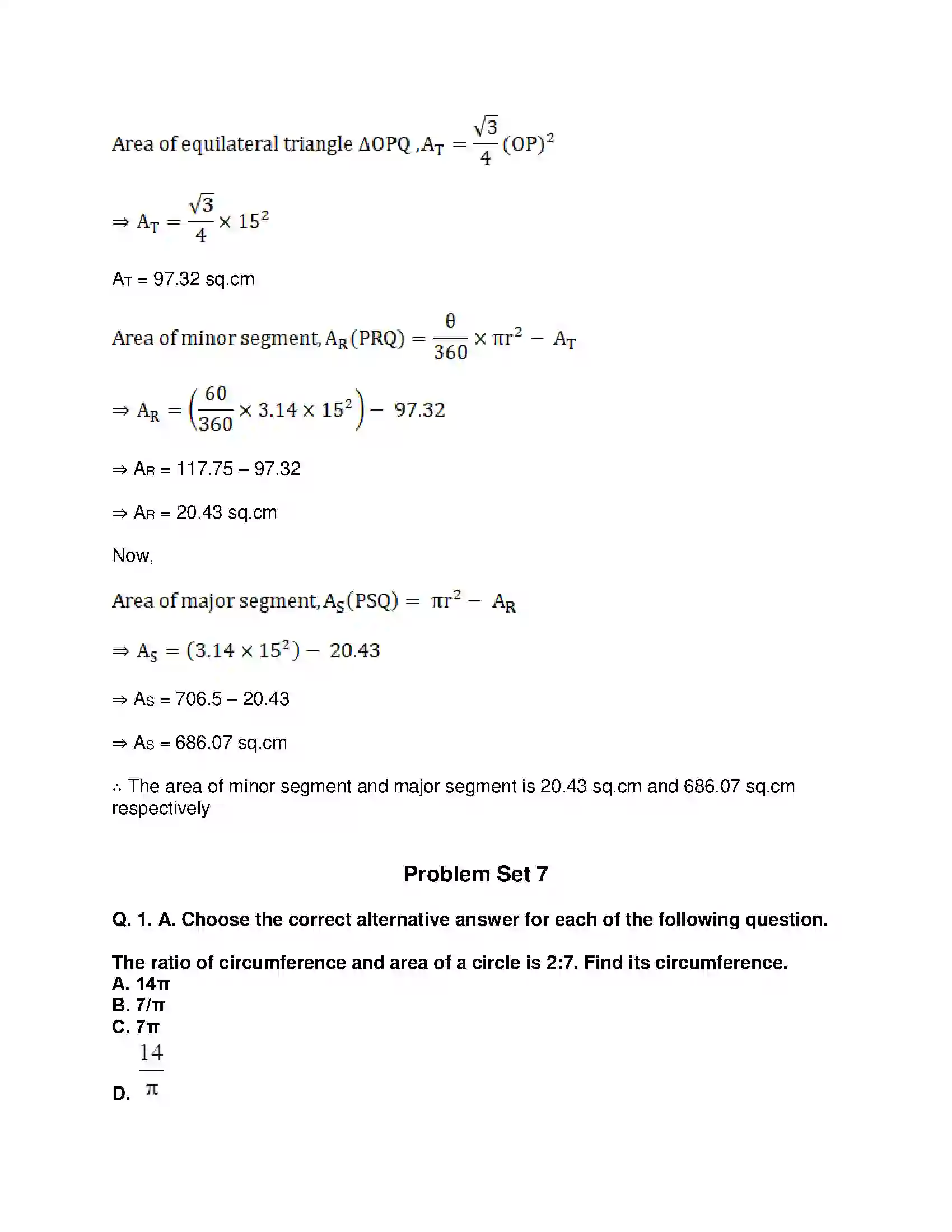 Maharashtra Board Class 10th Mathematics Part-II - English Medium Mensuration Solution 31