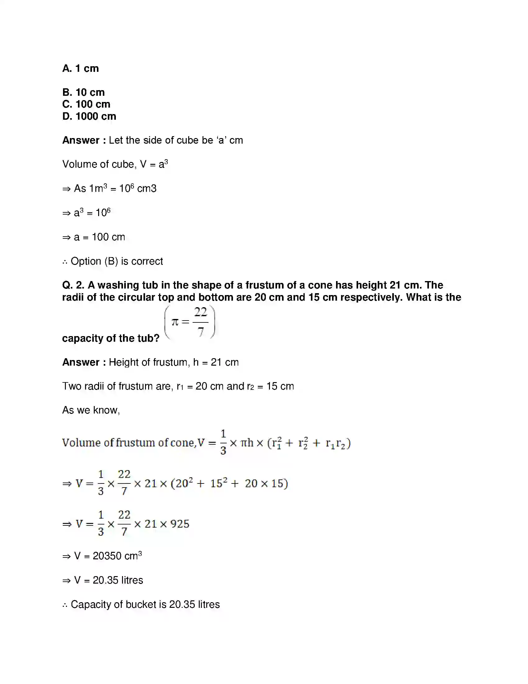 Maharashtra Board Class 10th Mathematics Part-II - English Medium Mensuration Solution 36