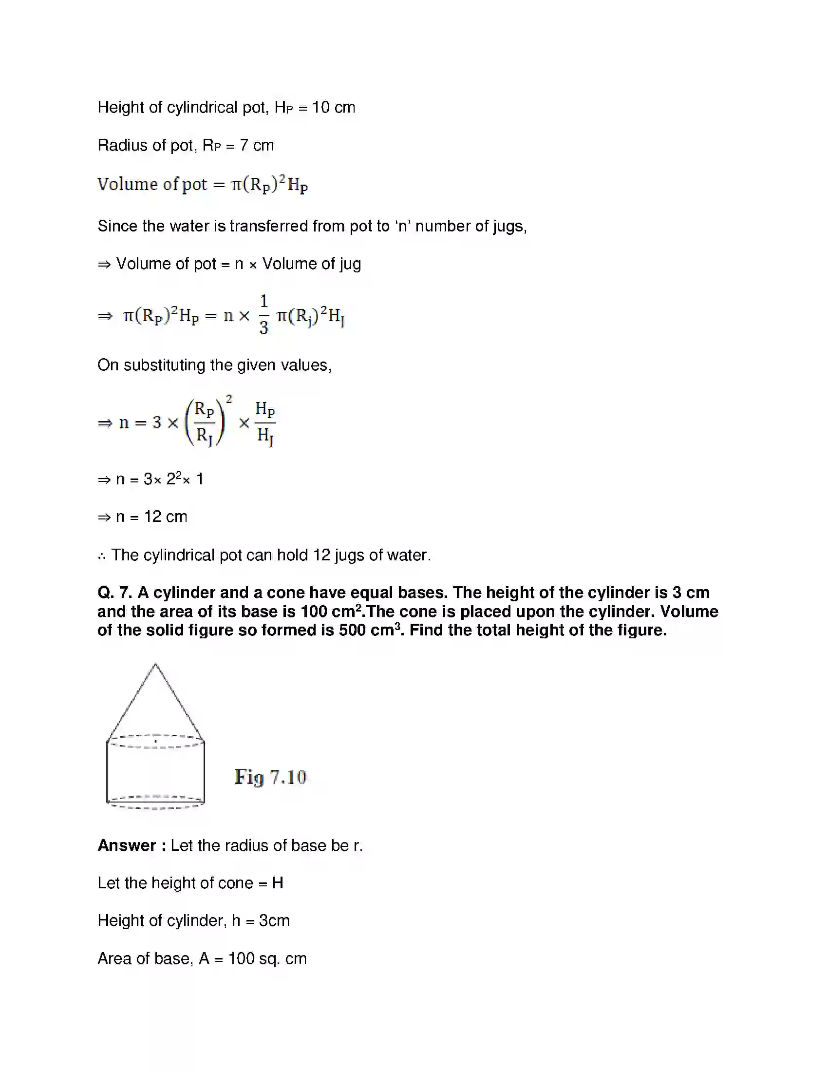 Maharashtra Board Class 10th Mathematics Part-II - English Medium Mensuration Solution 4