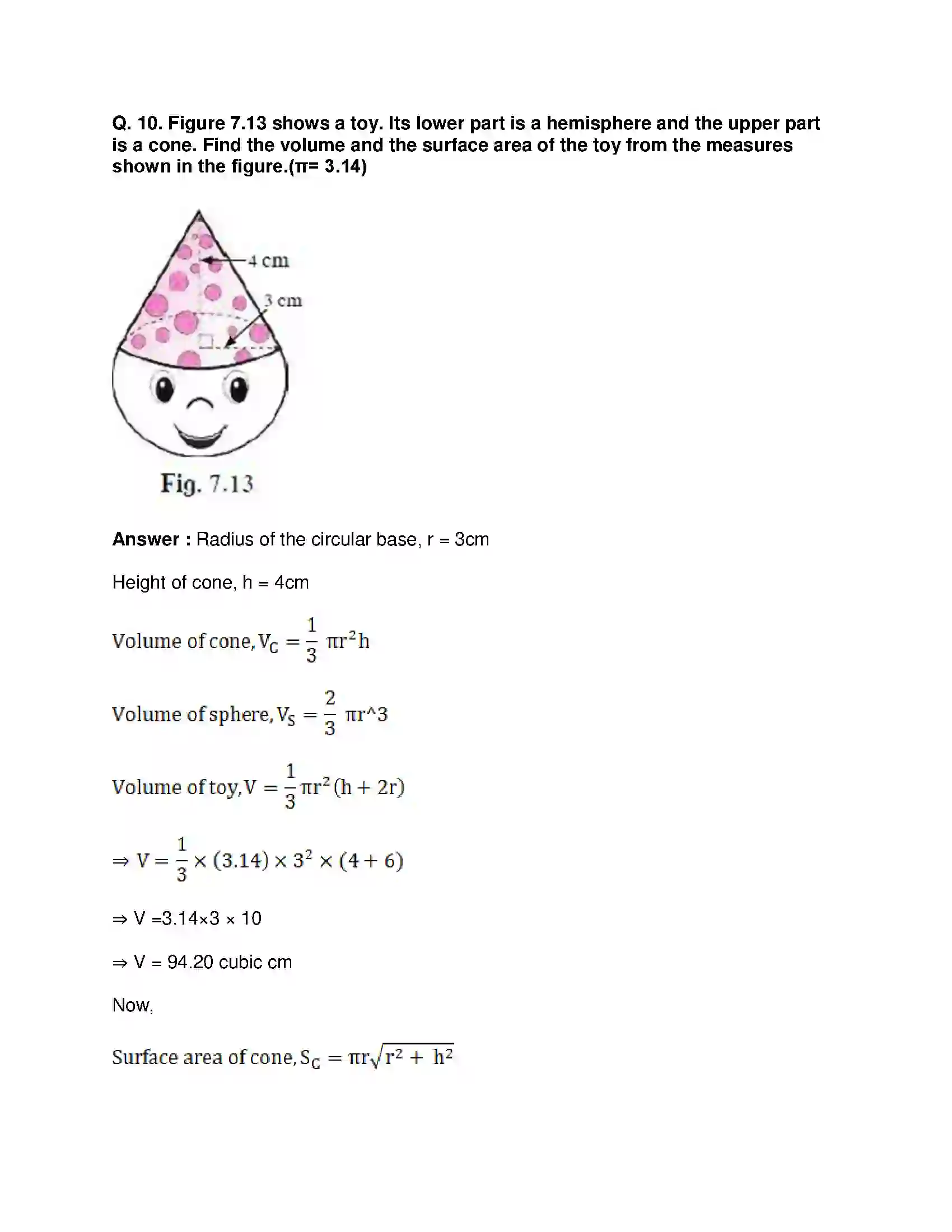 Maharashtra Board Class 10th Mathematics Part-II - English Medium Mensuration Solution 7