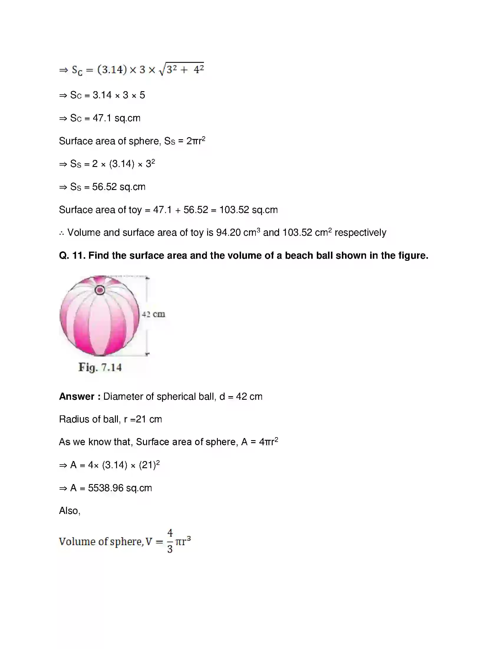 Maharashtra Board Class 10th Mathematics Part-II - English Medium Mensuration Solution 8