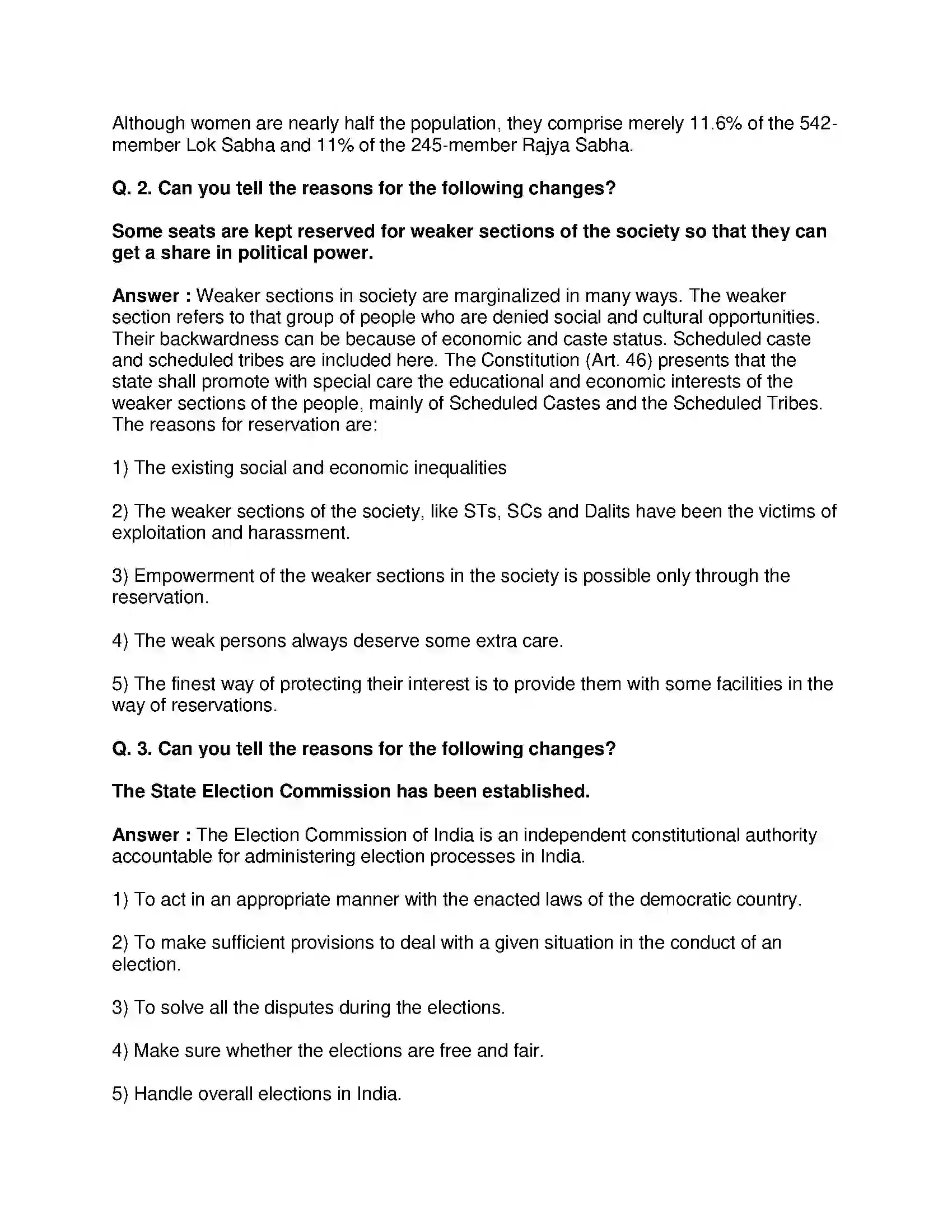 Maharashtra Board Class 10th Political Science - English Medium Working of the Constitution Solution 12