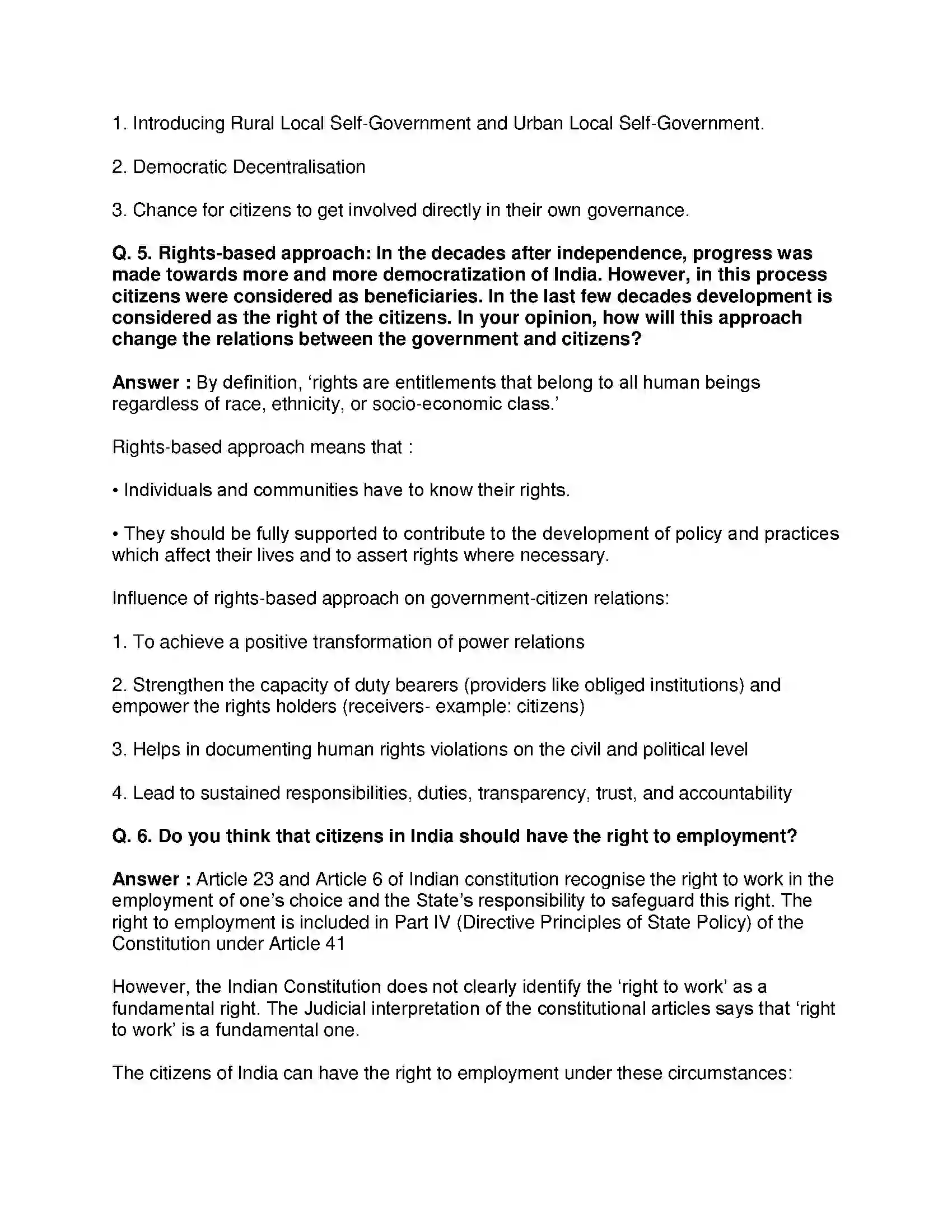 Maharashtra Board Class 10th Political Science - English Medium Working of the Constitution Solution 15