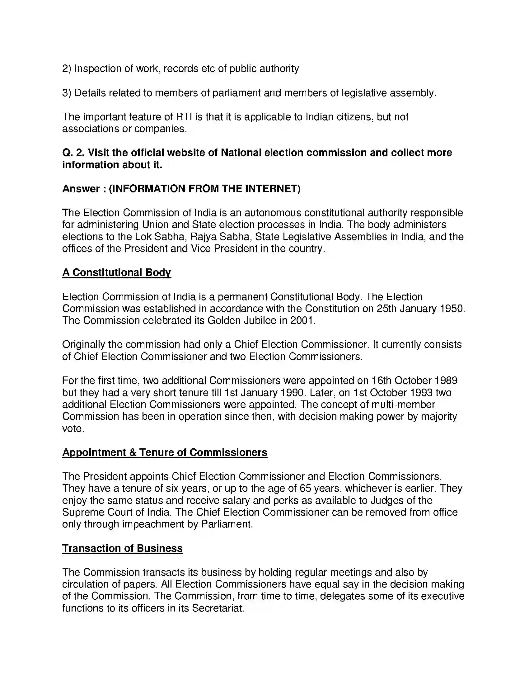 Maharashtra Board Class 10th Political Science - English Medium Working of the Constitution Solution 6