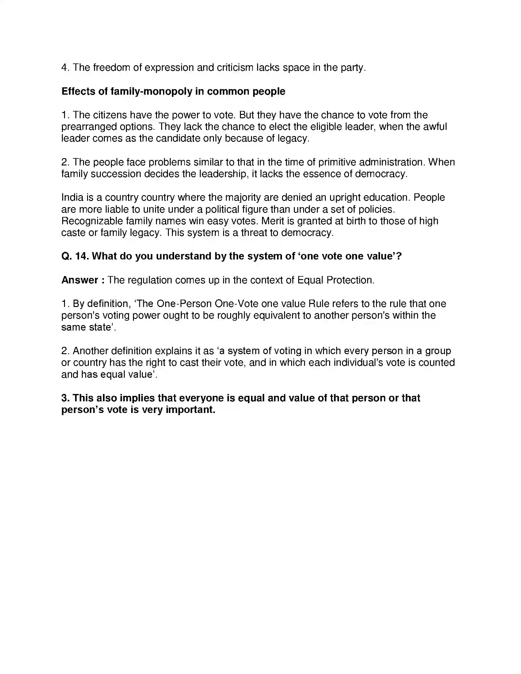 Maharashtra Board Class 10th Political Science - English Medium The Electoral Process Solution 15