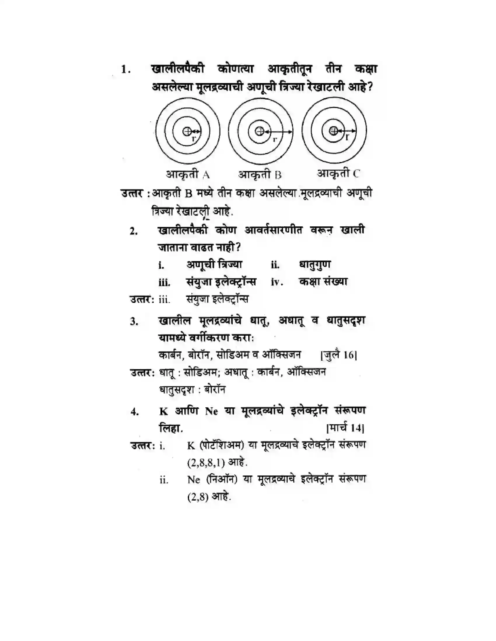 Maharashtra Board Class 10th Science & Technology - Marathi Medium School of Elements Solution 36