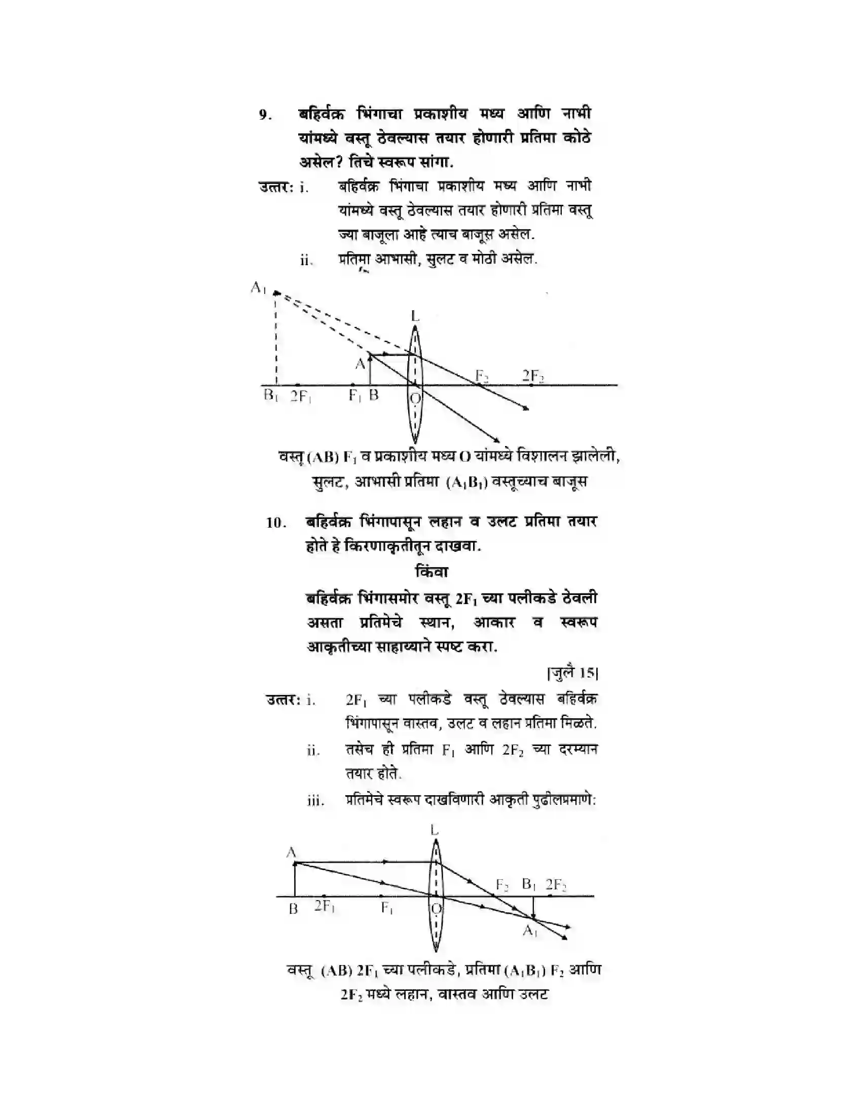 Maharashtra Board Class 10th Science & Technology - Marathi Medium Wonders of Light – Part I Solution 10