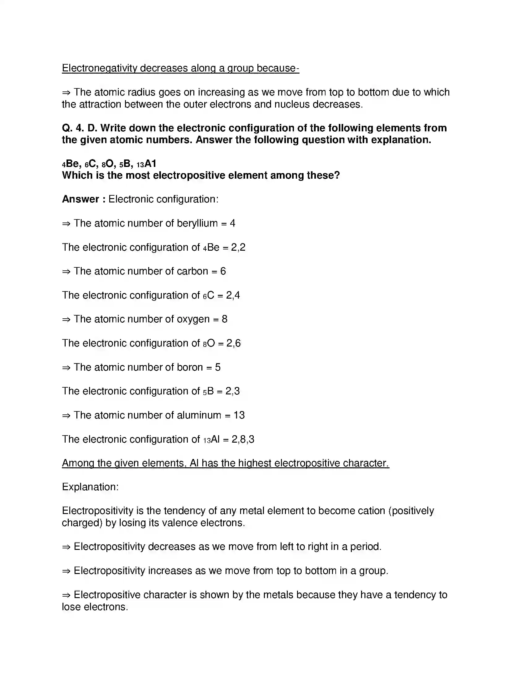 Maharashtra Board Class 10th Science & Technology-I - English Medium Periodic Classification of Element Solution 10