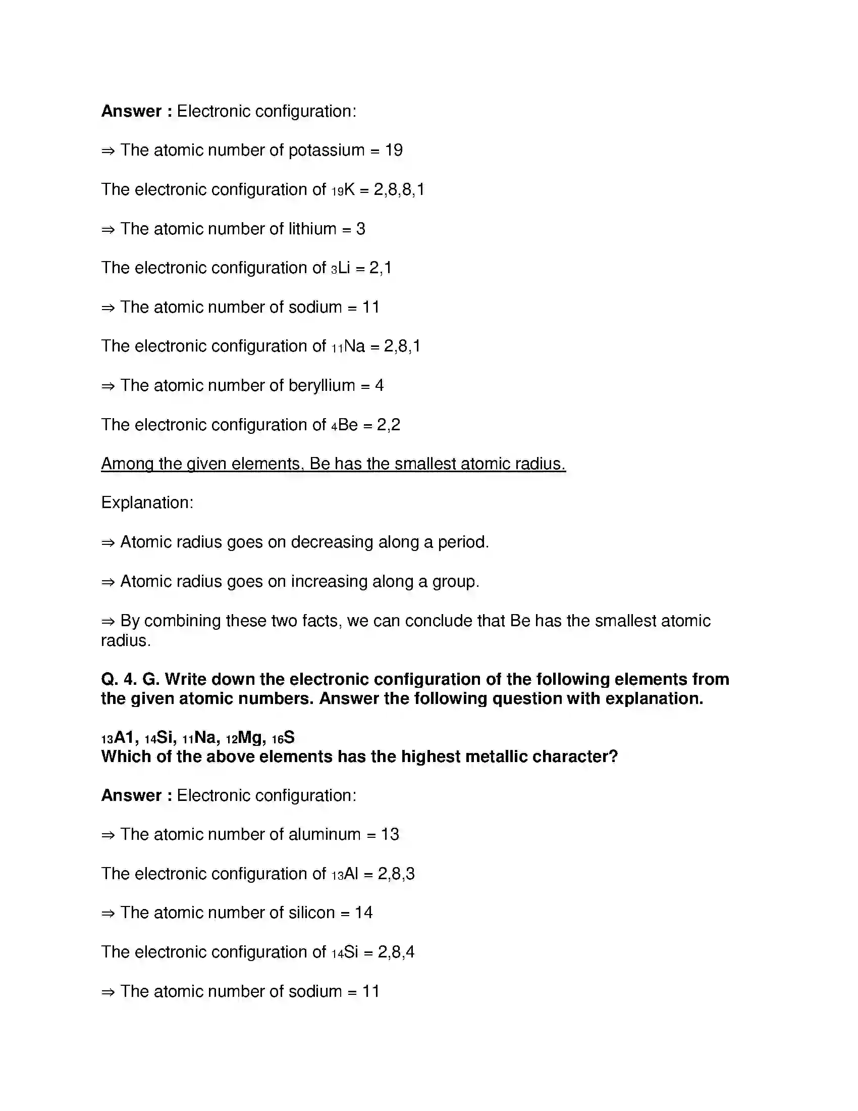 Maharashtra Board Class 10th Science & Technology-I - English Medium Periodic Classification of Element Solution 12