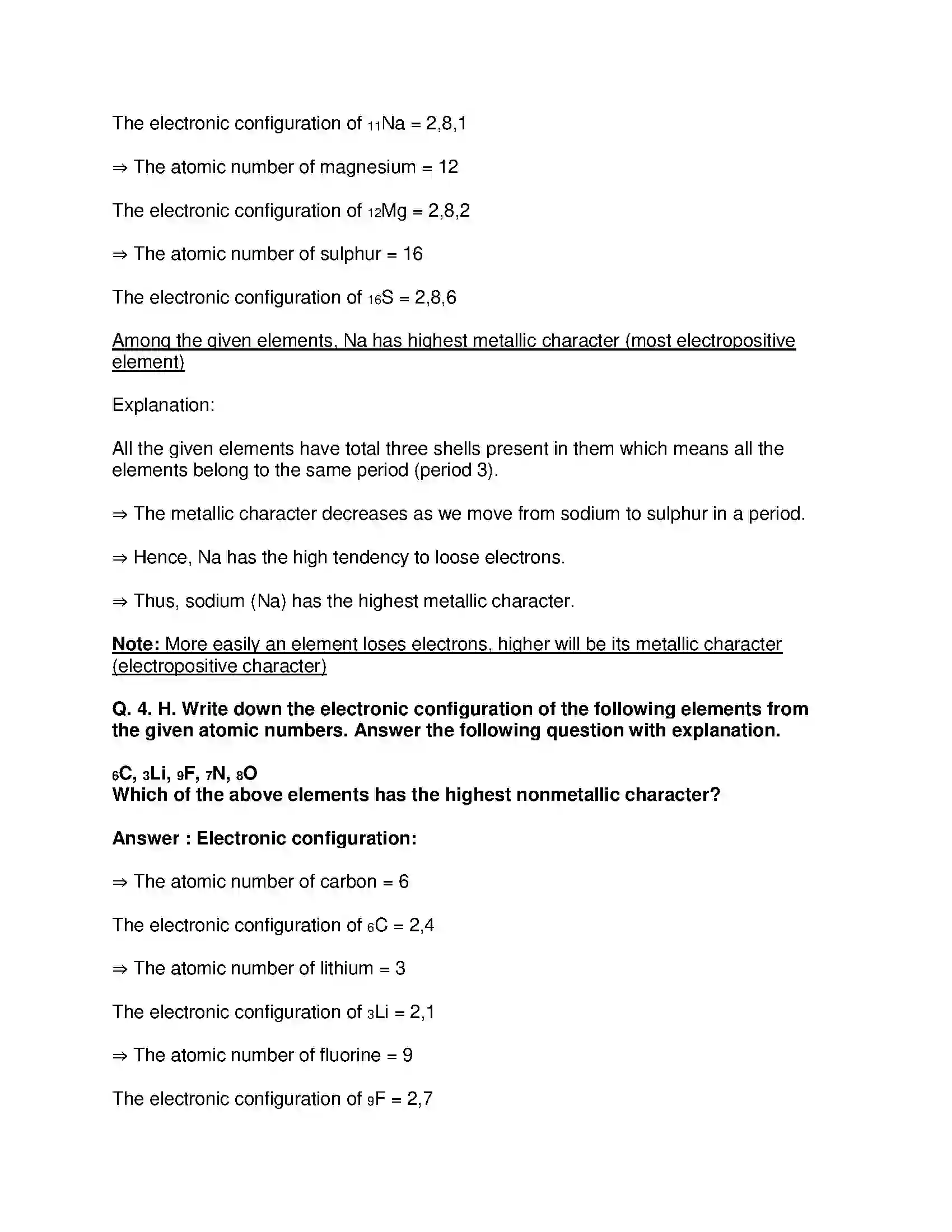 Maharashtra Board Class 10th Science & Technology-I - English Medium Periodic Classification of Element Solution 13