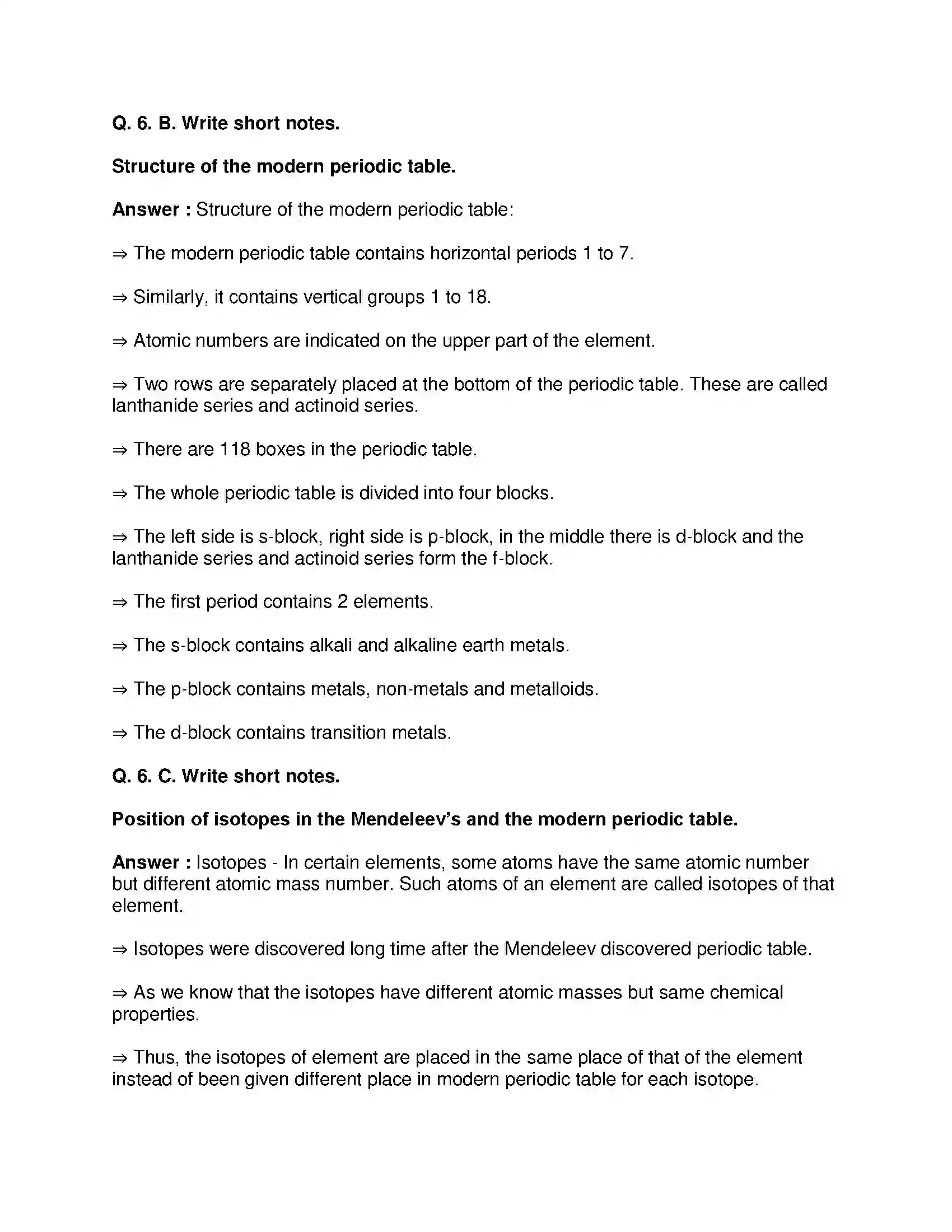 Maharashtra Board Class 10th Science & Technology-I - English Medium Periodic Classification of Element Solution 16