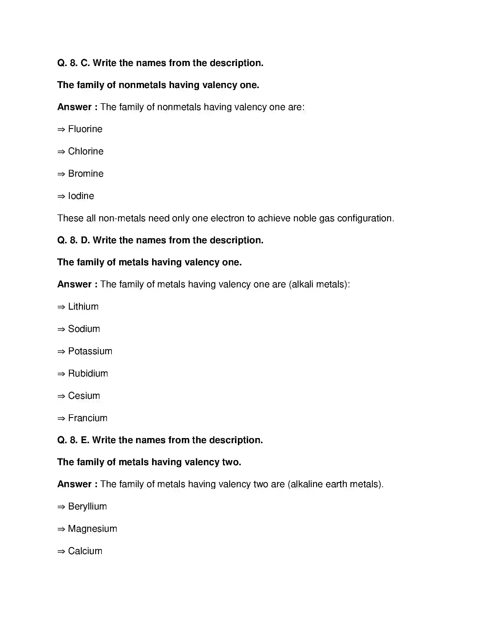 Maharashtra Board Class 10th Science & Technology-I - English Medium Periodic Classification of Element Solution 21